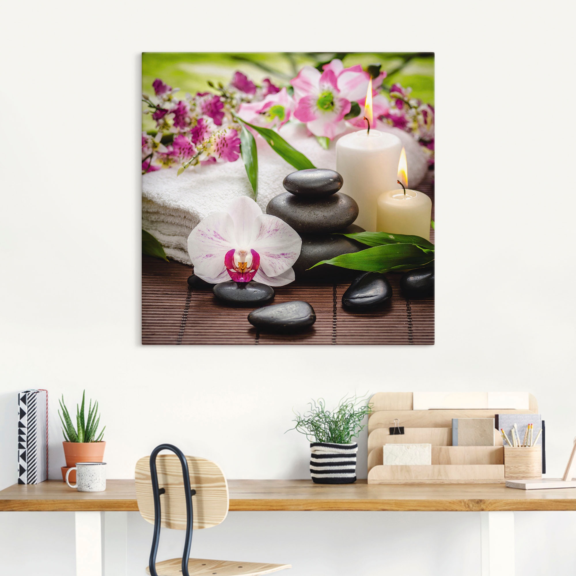 Artland Wandbild "Spa Orchideen Bambus Kerze" Zen Bilder 1 Stk. tlg. als Al günstig online kaufen