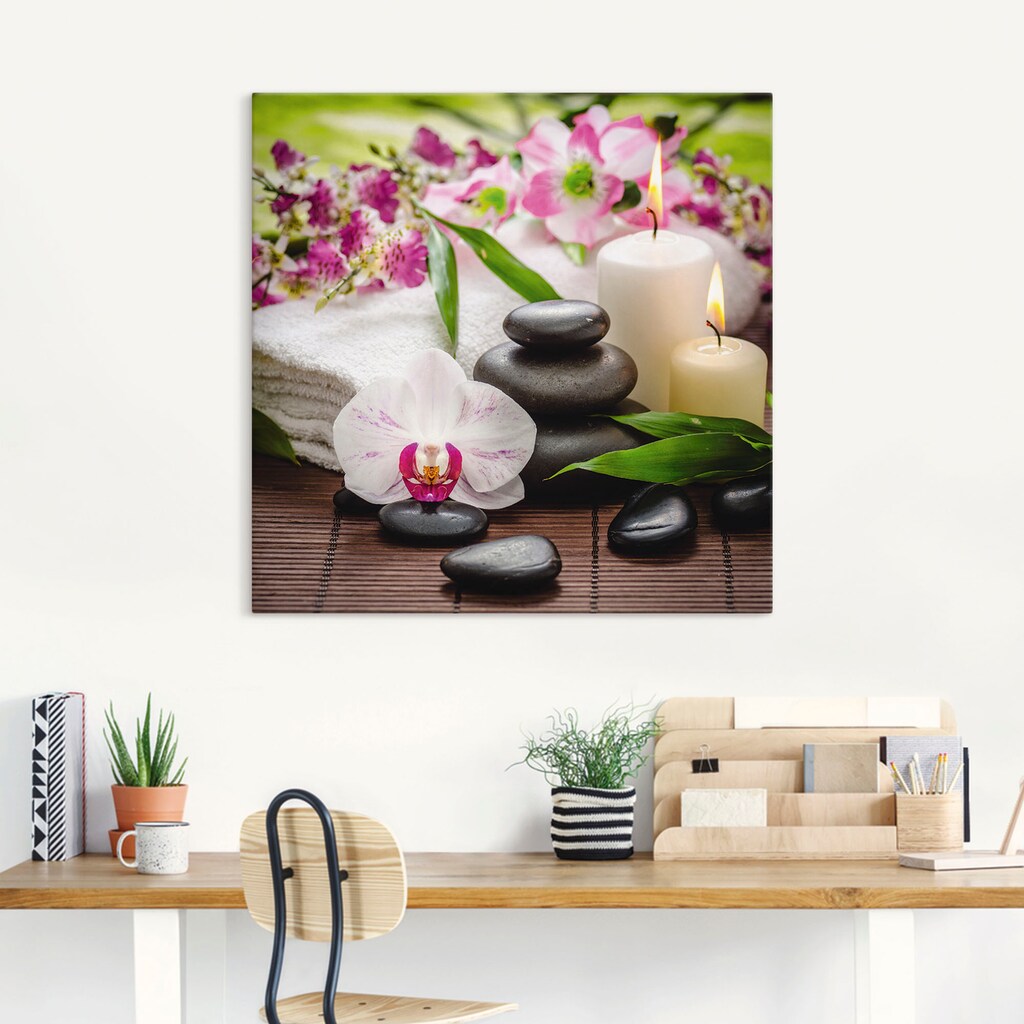 Artland Wandbild »Spa Orchideen Bambus Kerze«, Zen Bilder, (1 St.)