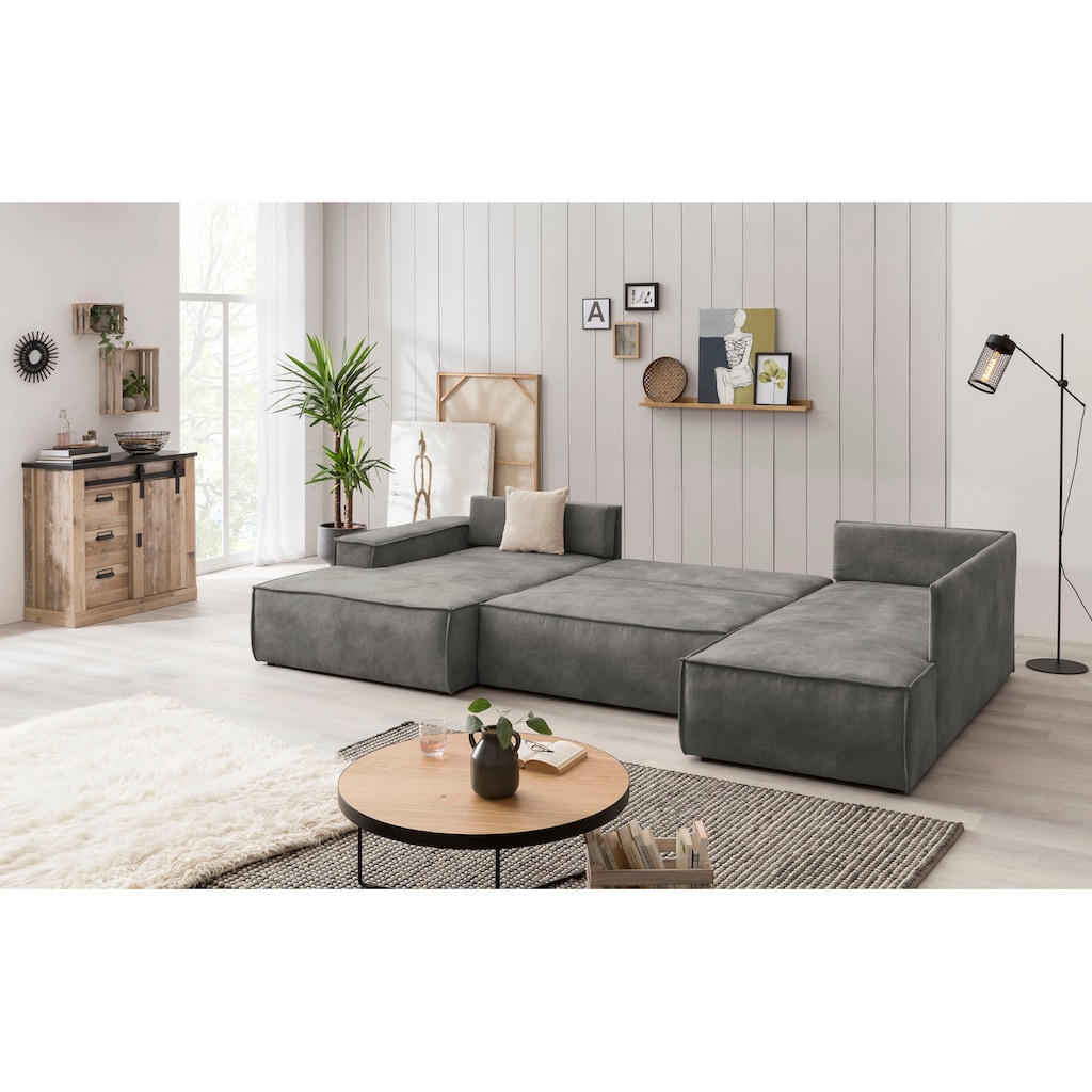 Home affaire Wohnlandschaft »SHERWOOD XXL 329 cm Schlafsofa, U-Form«