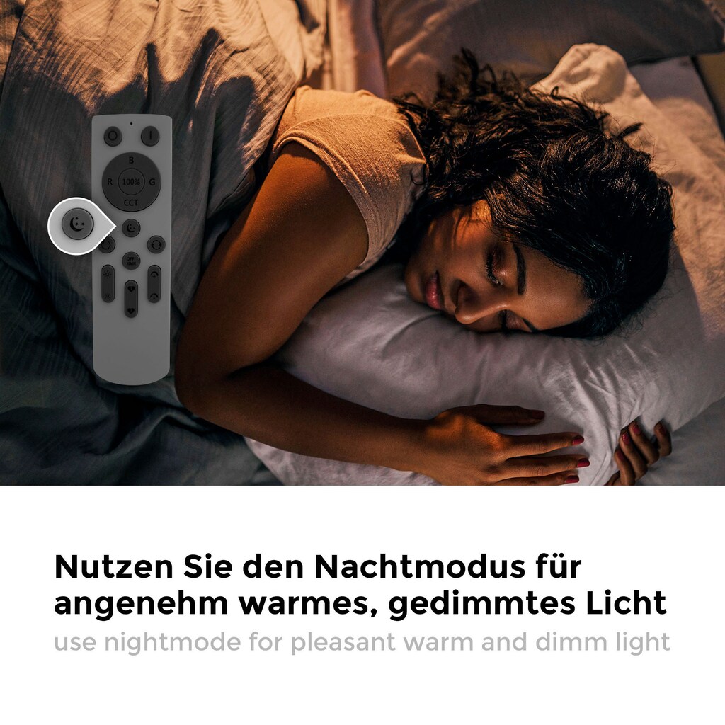 B.K.Licht LED Deckenleuchte mit APP Steuerung und Fernbedienung, in gebürsteter Alu-Optik, 1x LED-Platine 48 Watt, 4.800lm (2x 2.400lm), 3.000 - 6.500K dimmbar