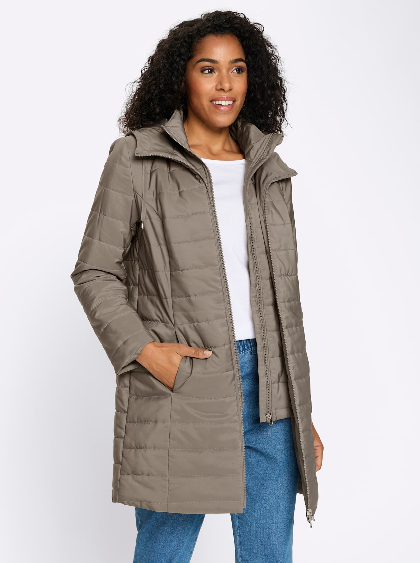 Classic Basics Langjacke mit Kapuze