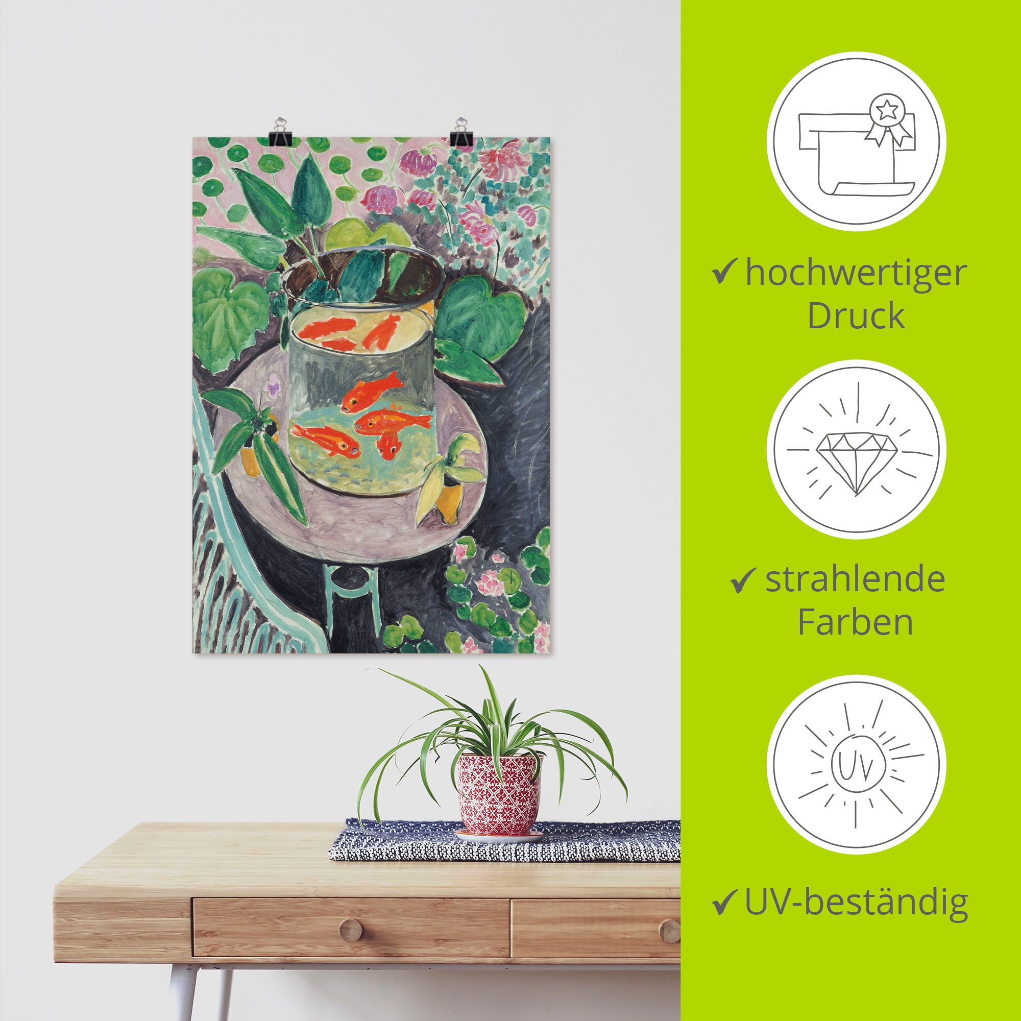 Artland Wandbild »Die Goldfische. 1911« 1 Stk. tlg. als Alubild, Leinwandbild, Poster, Wandaufkleber in verschied. Größen