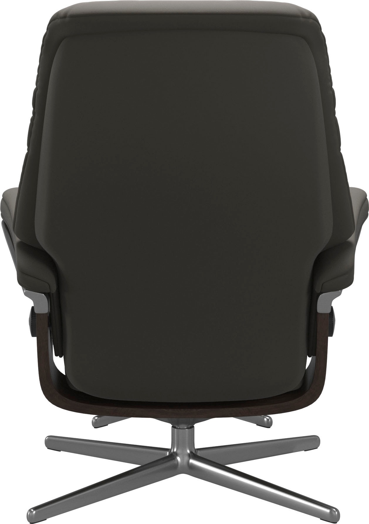 Relaxsessel STRESSLESS "Sunrise", grau (metal grau paloma), B:79cm H:103cm T:73cm, Leder PALOMA: PALOMA ist ein durchgefärbtes Semianilin-Möbelleder mit natürlicher Narbung., Sessel, Relaxsessel, mit Cross Base, Größe S, M & L, Holzakzent Wenge 3