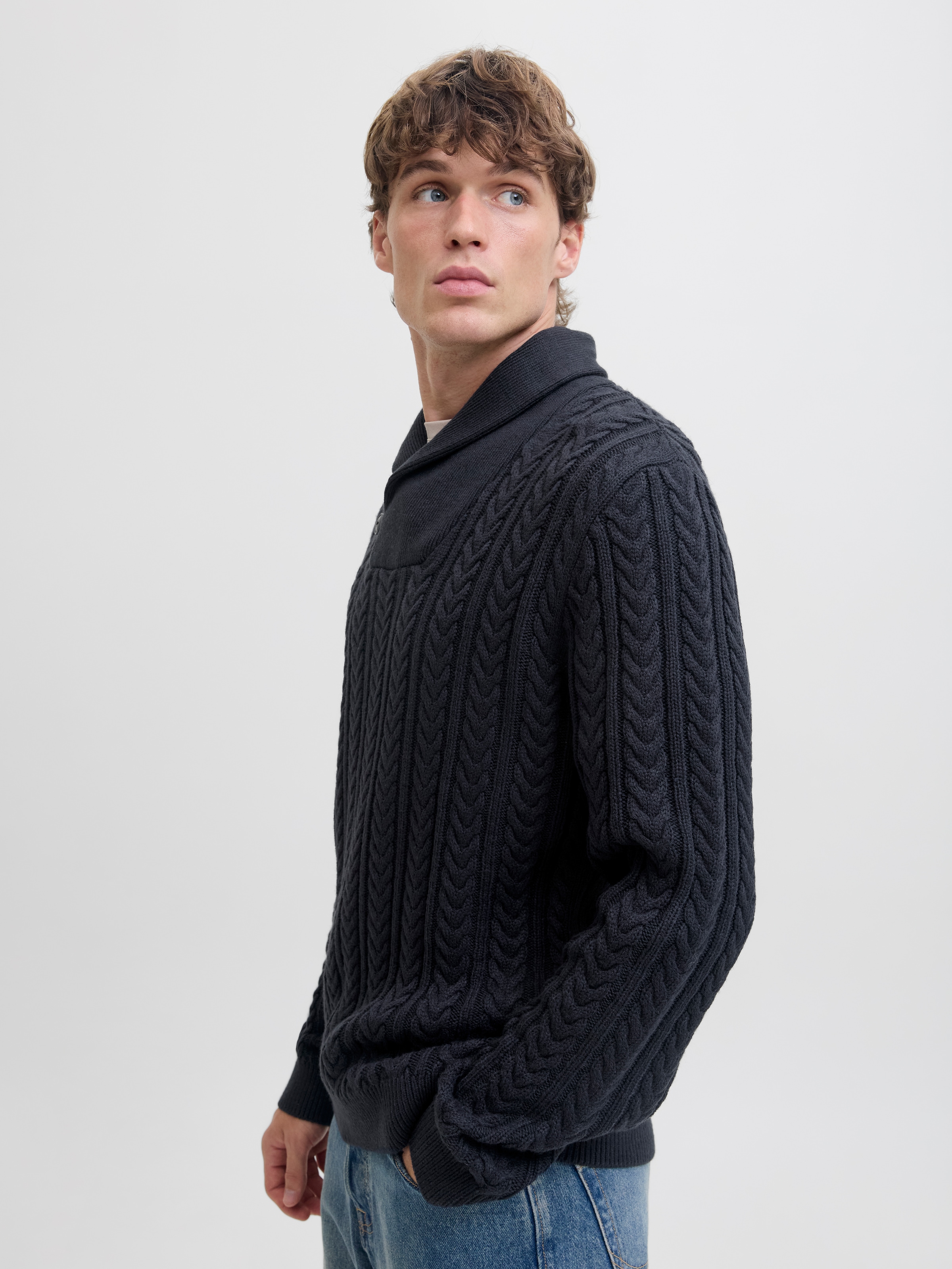 Jack & Jones Strickpullover »JPRBLUSEAN KNIT CABLE SHAWL NECK«