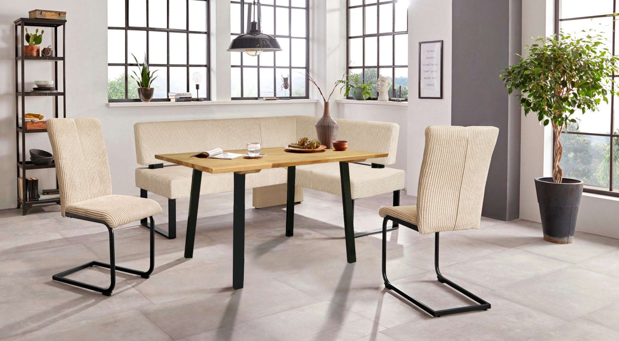 Home affaire Eckbankgruppe "Oliver" Set, 4-tlg, 4 Stk. tlg. Eckbank mit Wel günstig online kaufen