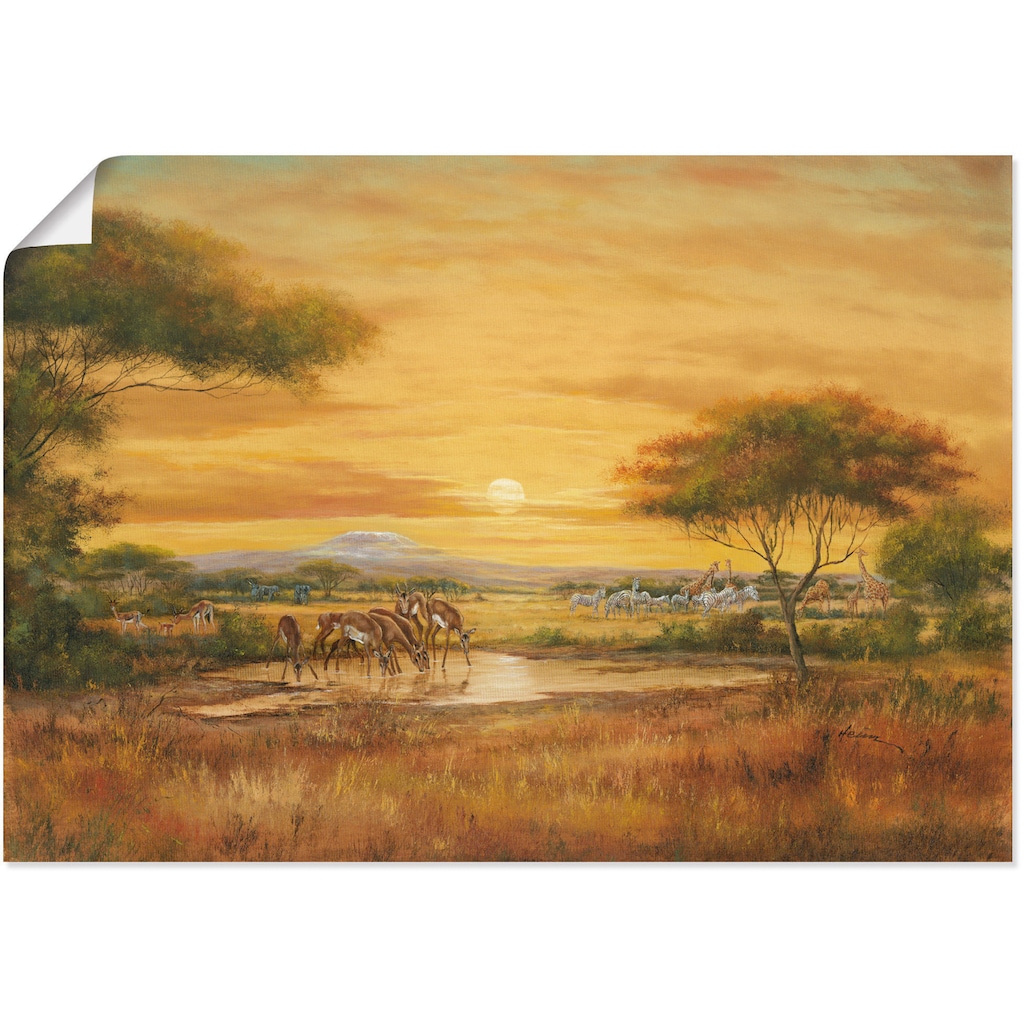Artland Wandbild »Afrikanische Steppe«, Wildtiere, (1 St.)