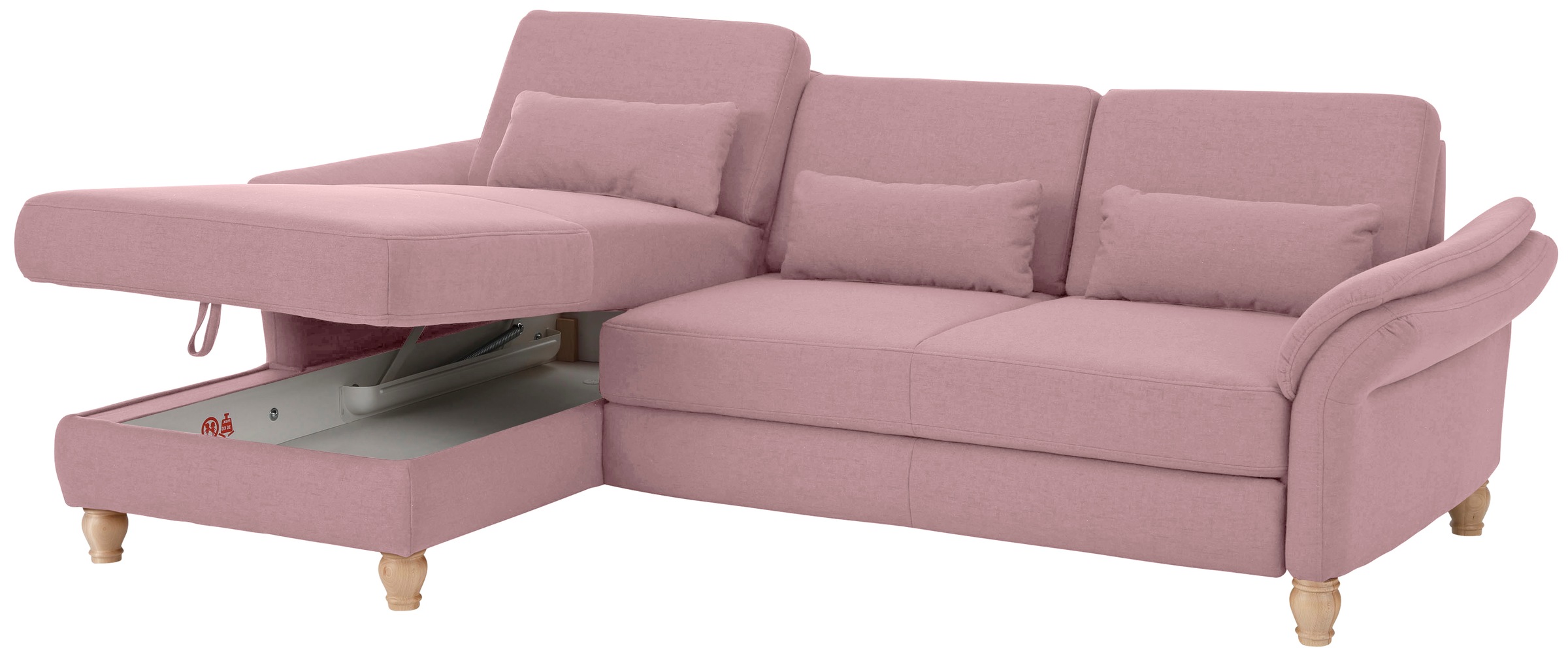 Home affaire Ecksofa »Palace L-Form«, incl. Sitztiefenverstellung, wahlweise mit Bettfunktion und Stauraum