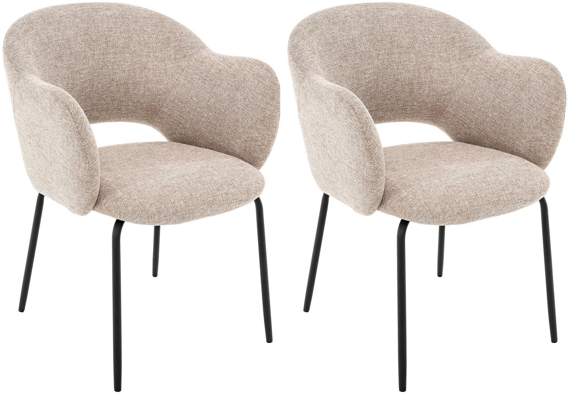 OTTO home Esszimmerstuhl "Friedaa" (Set) 2 Stk.mit schwarzen Metallbeinen, günstig online kaufen