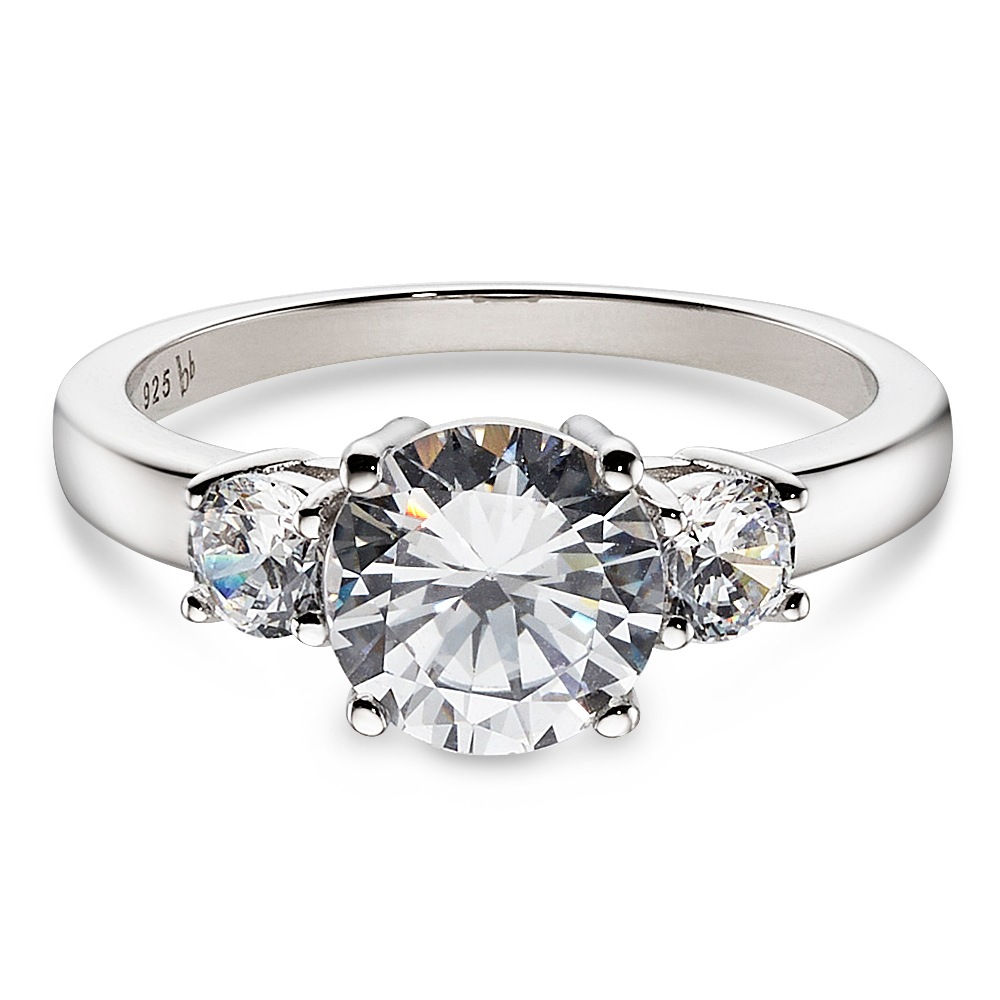 BRUNO BANANI Damen Solitärring "Schmuck Geschenk Verlobungsring rhodiniert", 56, Silber 925 (Sterlingsilber), 2,3mmsilberfarben, kristallweiß, Silber