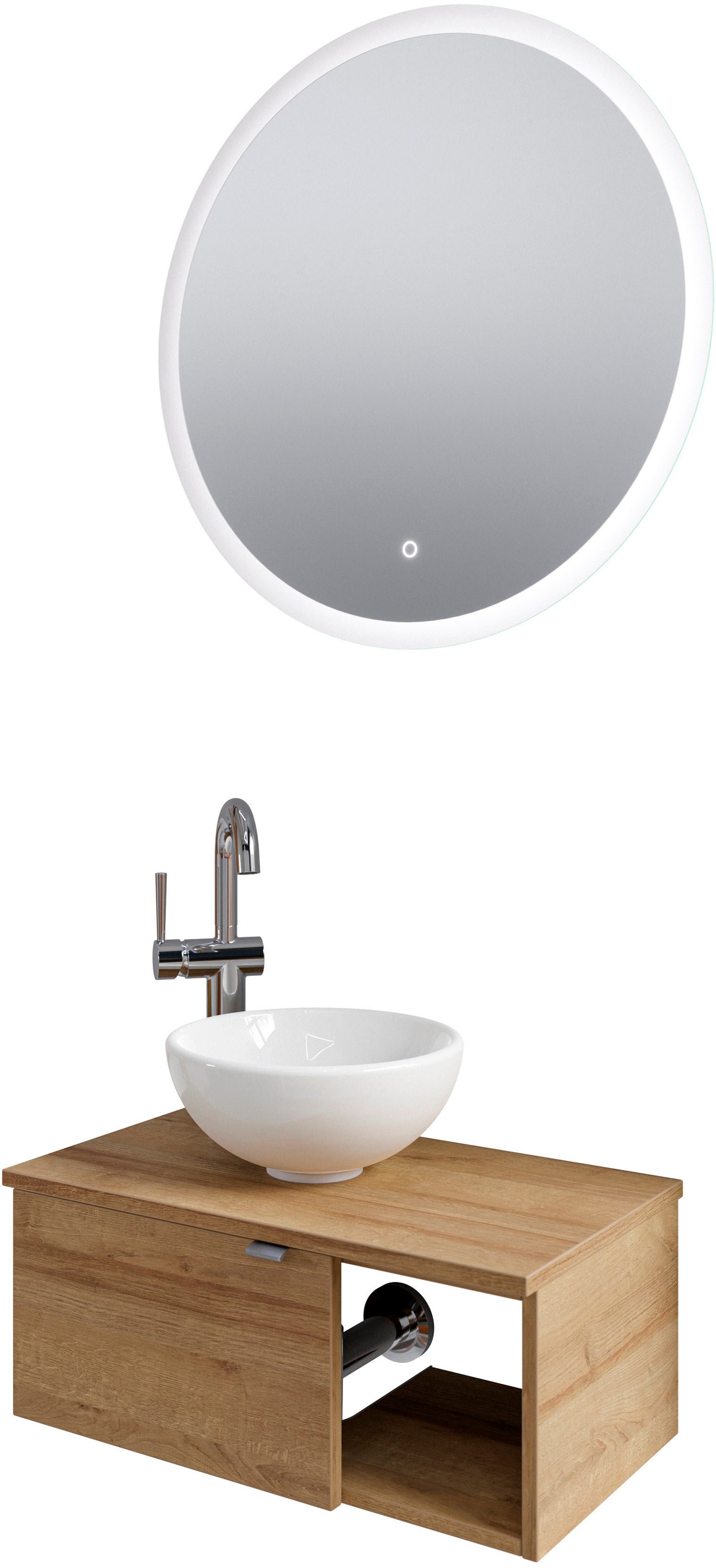 Saphir Badmöbel-Set "Serie 6915" 4 Stk. tlg. Gäste-Bad, 70 cm breit, mit LE günstig online kaufen
