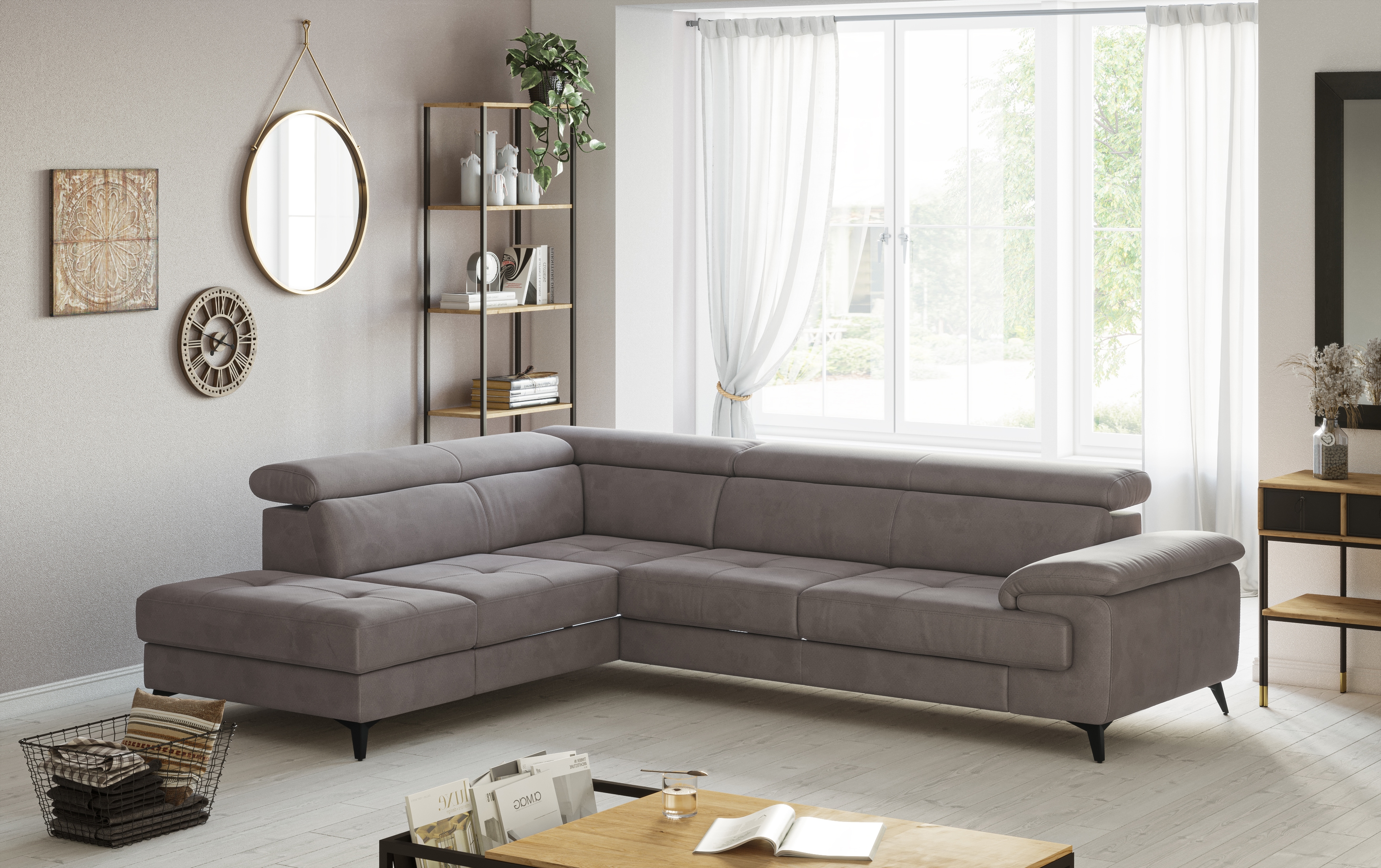 OTTO home Ecksofa "Astra L-Form, B: 286 cm" mit Kopfteilverstellung, optional Schlaffunktion & Bettkasten