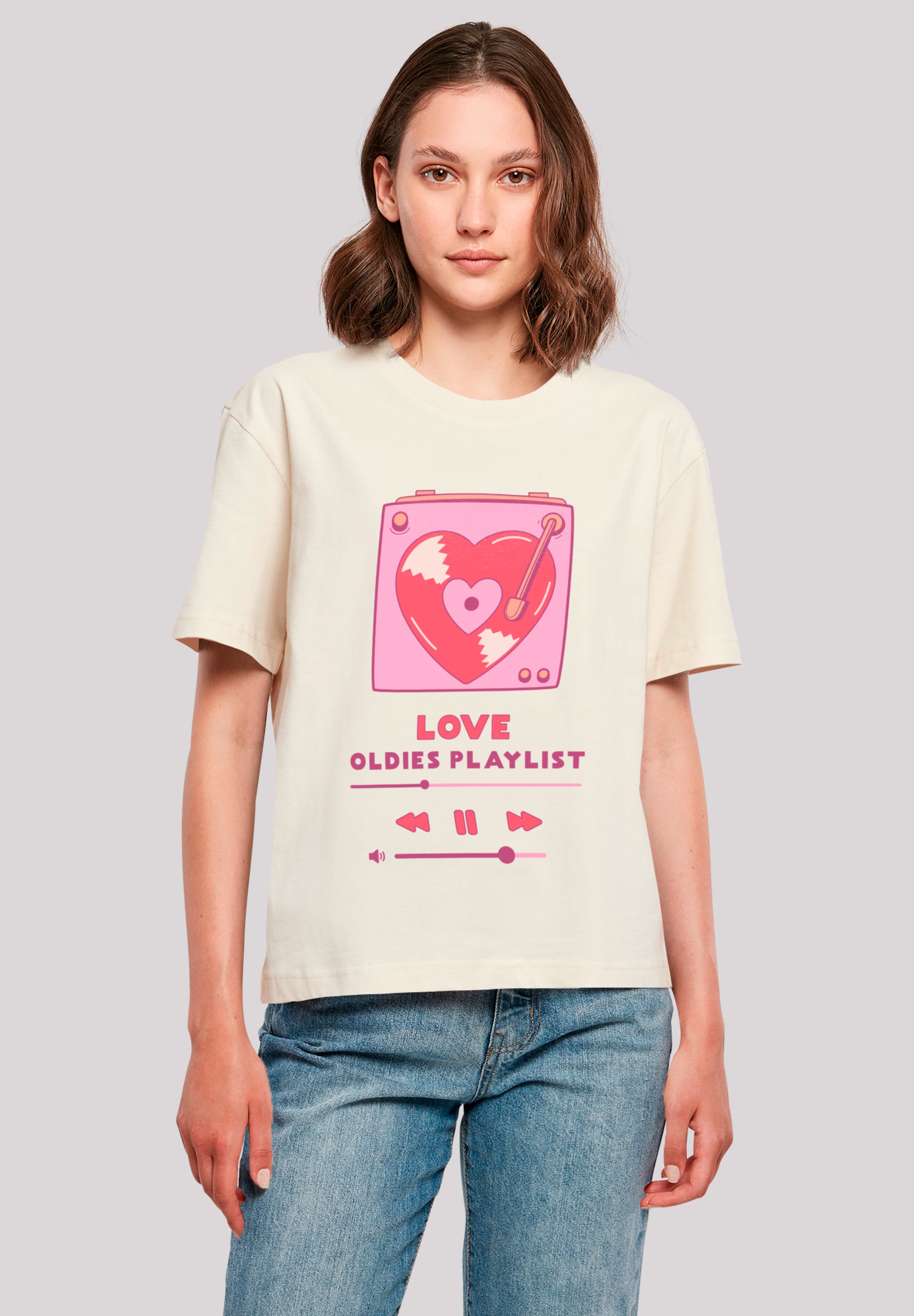 F4NT4STIC T-Shirt "Love Oldies Playlist Valentinstag", Premium Qualität günstig online kaufen