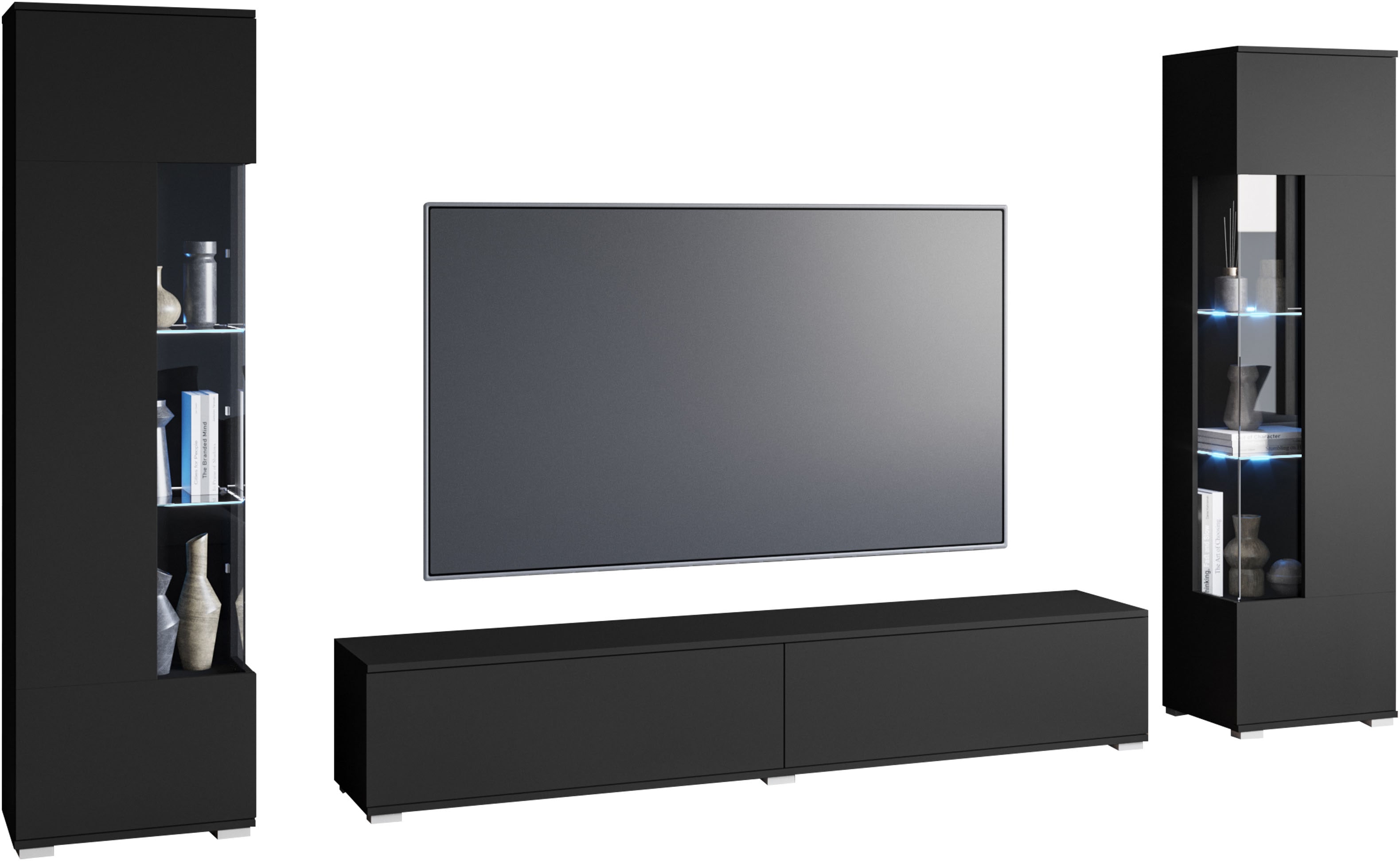 INOSIGN Wohnwand "Kenia, Vitrine Türanschlag links/rechts wechselbar" 3 Stk günstig online kaufen