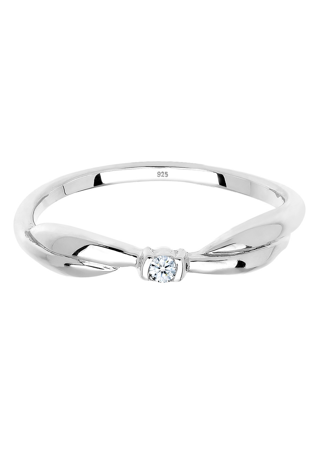 Elli DIAMONDS Verlobungsring »Schleife Verlobung Diamant 0.03 ct. 925 Silber«