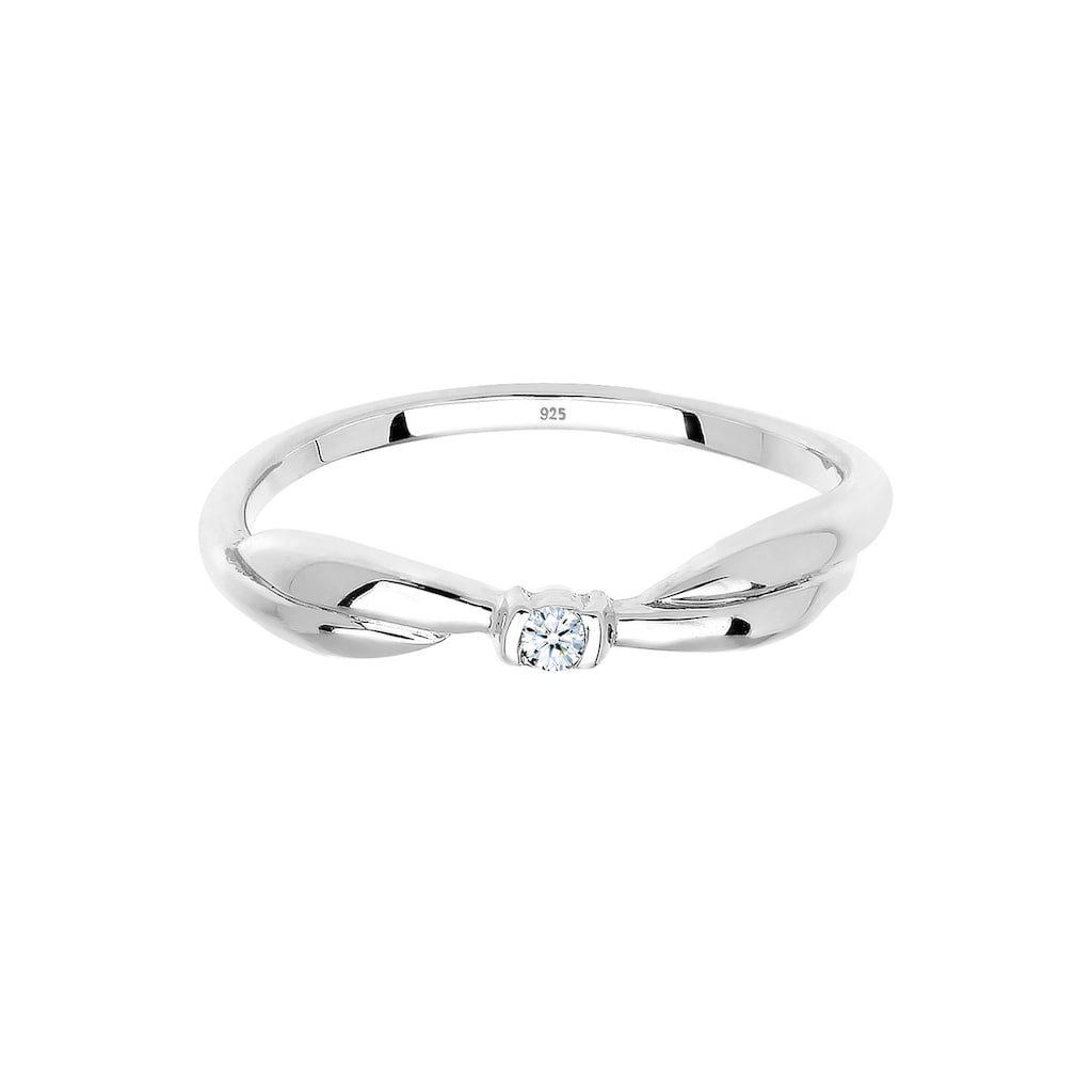 Elli DIAMONDS Verlobungsring »Schleife Verlobung Diamant 0.03 ct. 925 Silber«