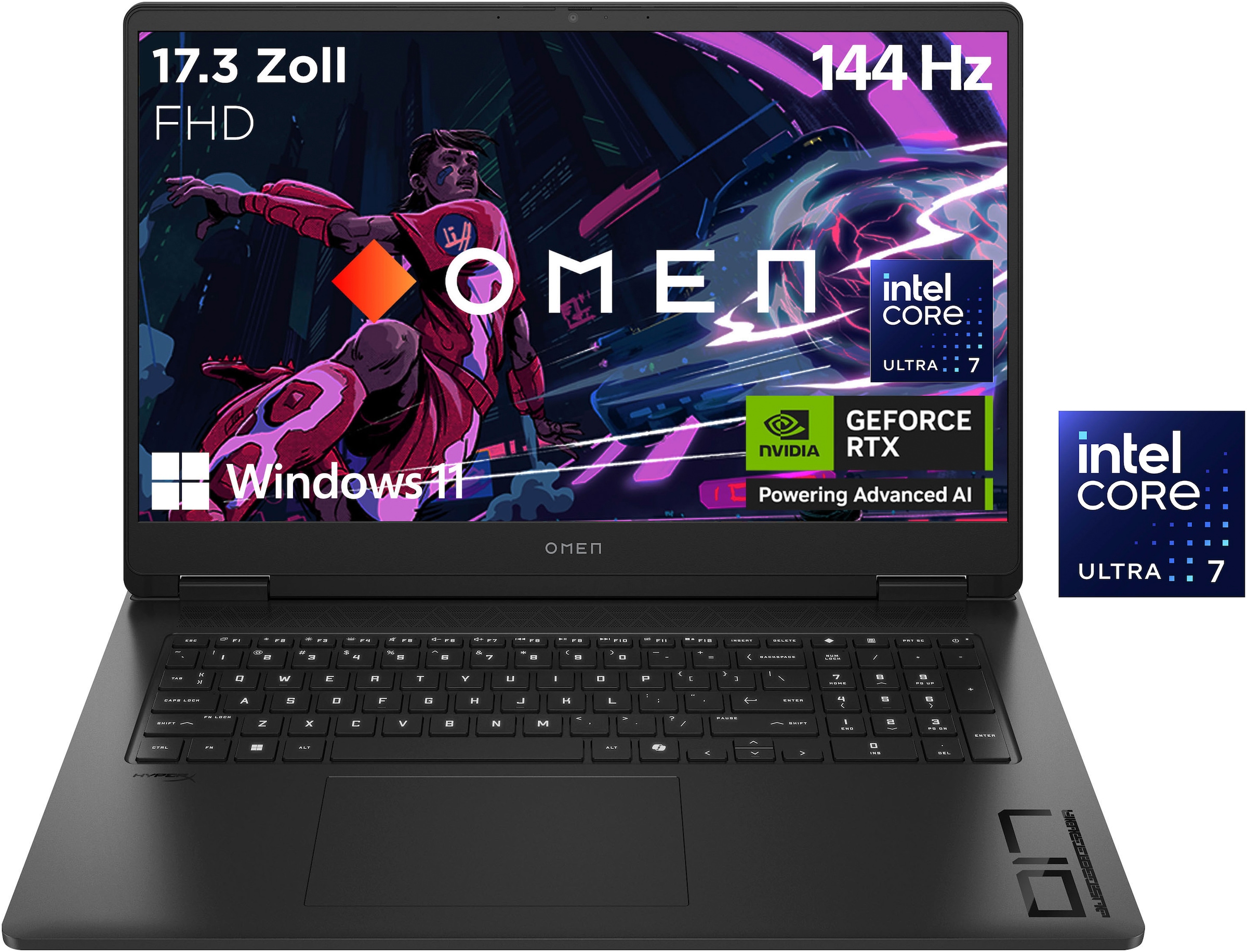 HP Gaming-Notebook »OMEN 17-db1091ng«, 43,9 cm, / 17,3 Zoll, Intel, Core Ultra 7, GeForce RTX 5060, 1000 GB SSD