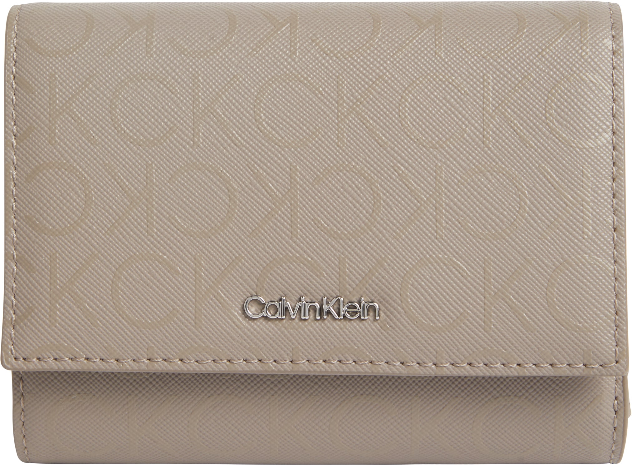 Calvin Klein Geldbörse "CK MUST MD TRIFOLD W/ZIP MONO", Portemonnaie Damenbörse Geldbeutel