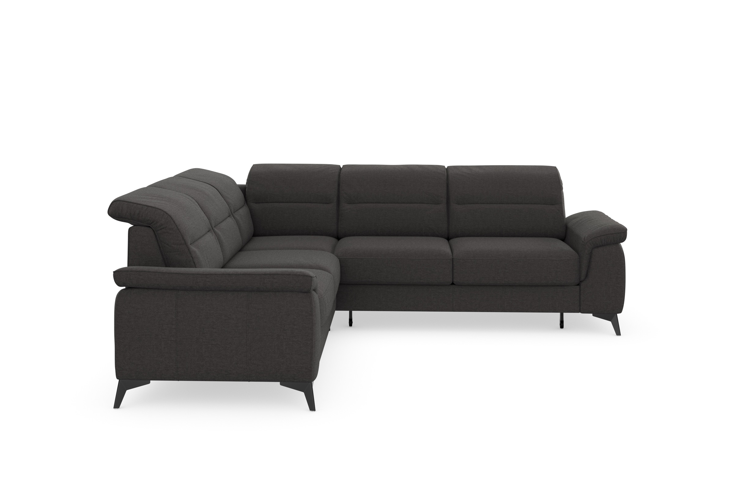 sit&more Ecksofa »Sinatra L-Form«, optinal mit Kopfteilverstellung und Armteilfunktion, Metallfüße