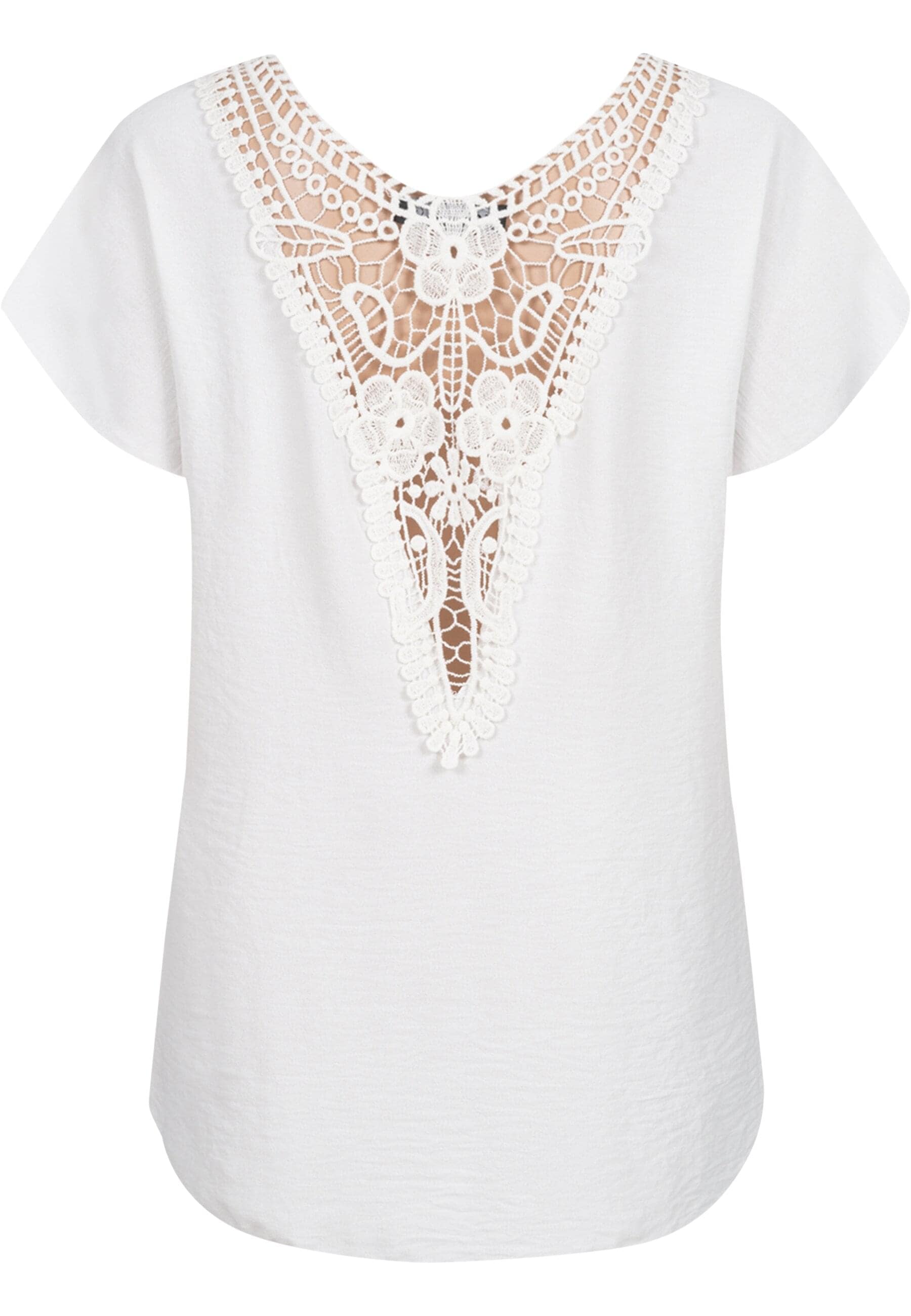 CLOUD 5IVE T-Shirt "CLOUD 5IVE Cloud5ive Damen Musselin Top mit Spitzenbesa günstig online kaufen