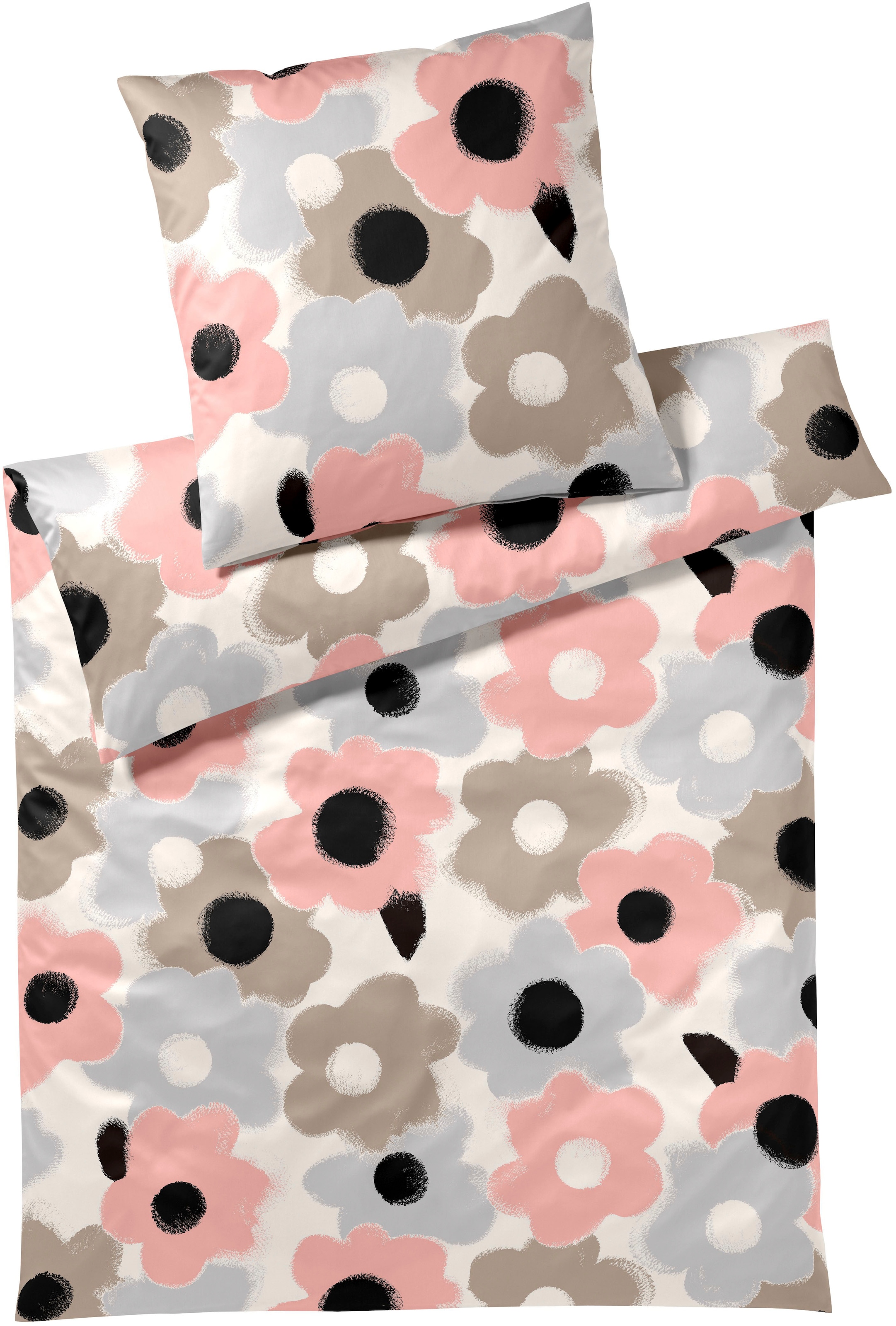 Elegante Bettwäsche "Flowers" 2 Stk. tlg. angenehmes Hautgefühl günstig online kaufen