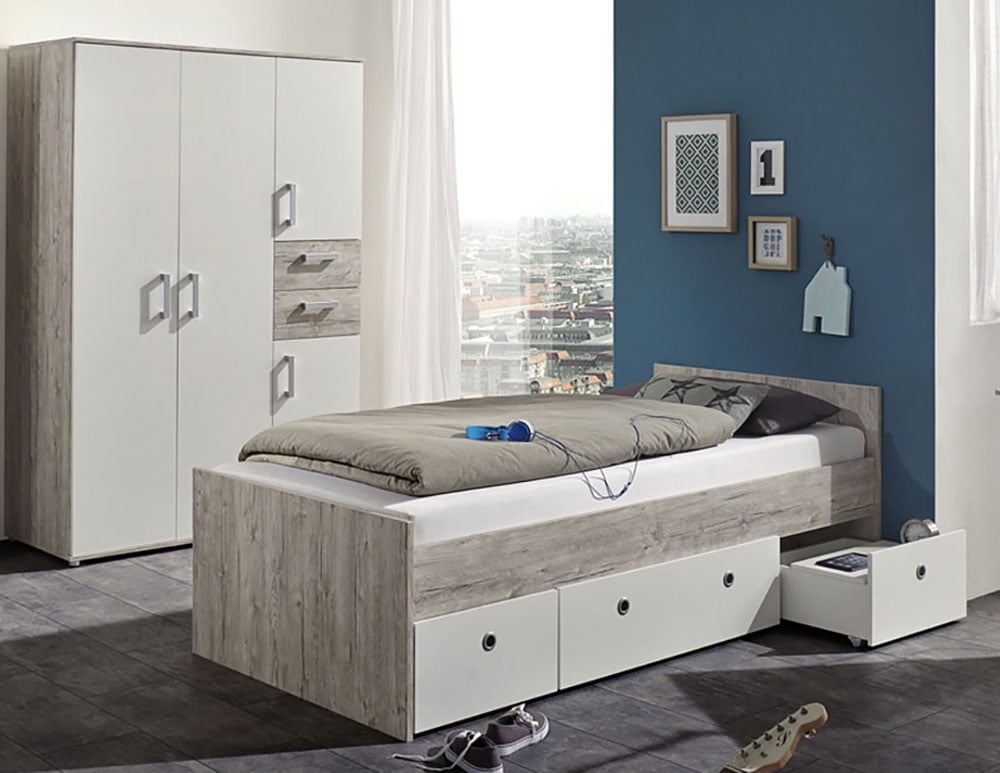 arthur berndt Jugendzimmer-Set »Jugendzimmer-Set »Bente« 2-teilig«, (2 tlg.), Eiche-Sand/Weiß Nachbildung