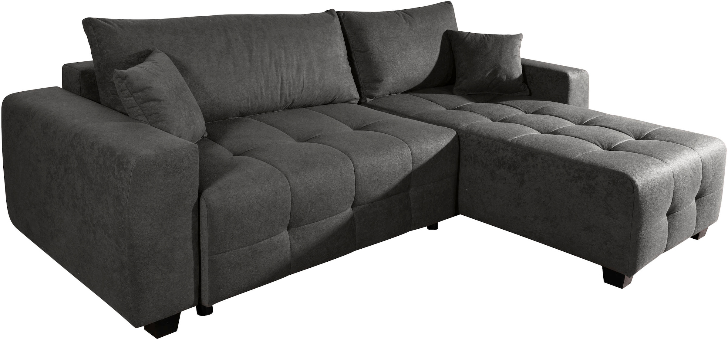 OTTO home Ecksofa »Bella Couch L-Form, B: 234 cm, Zierkissen inklusive« optional Schlaffunktion & Bettkasten, Wohnkomfort