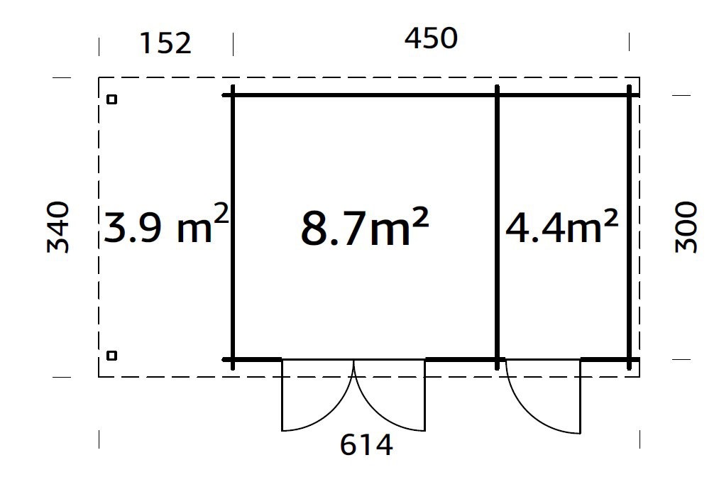 Palmako Gartenhaus »Ella«, (Set), 13,1+3,9 m², mit Anbaudach