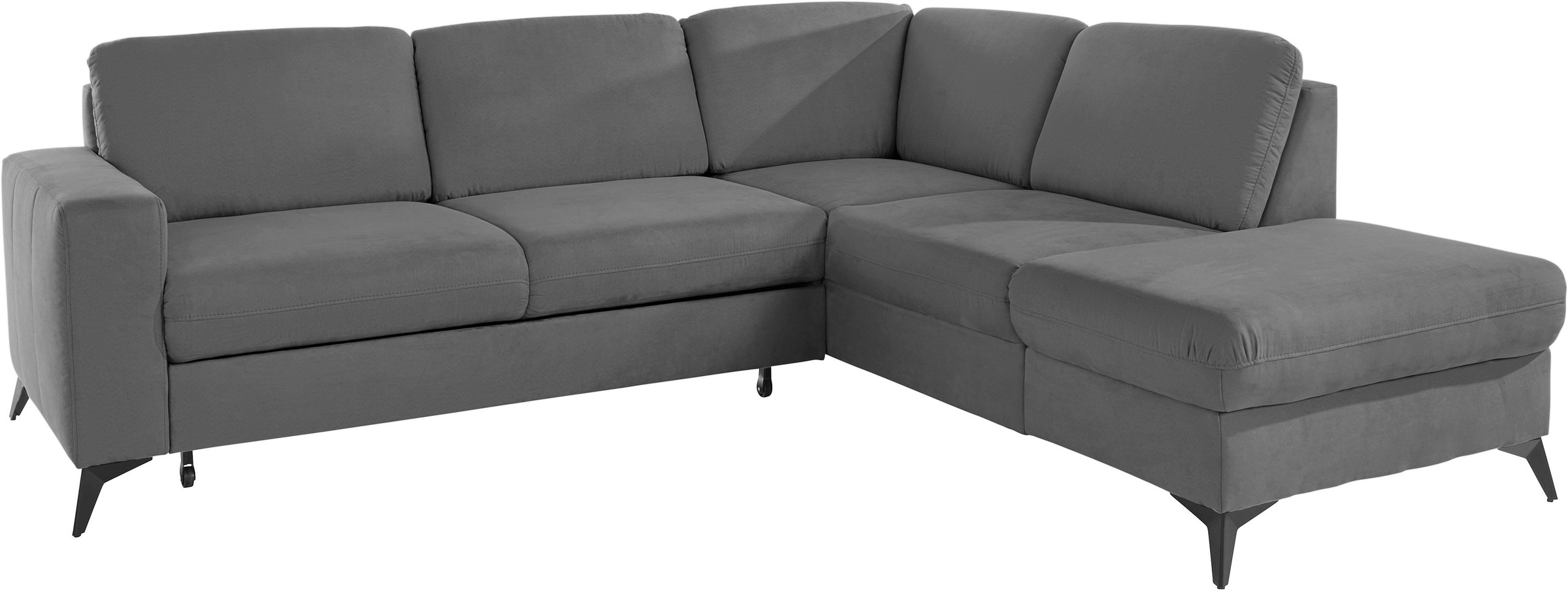 Places of Style Ecksofa »Lolland L-Form«, Wahlweise mit Bettfunktion und Stauraum, auch mit abwischbarem Bezug
