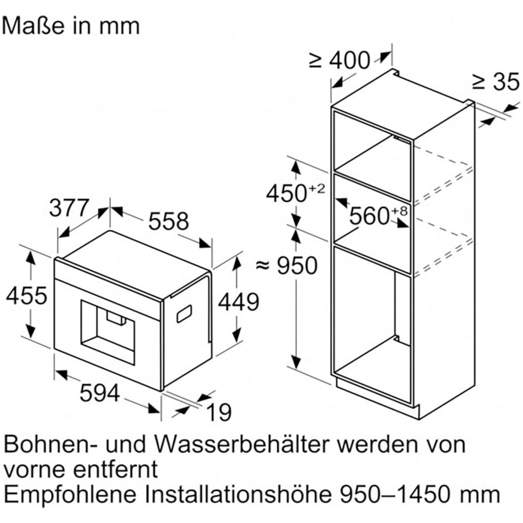 SIEMENS Einbau-Kaffeevollautomat »CT718L1W0«