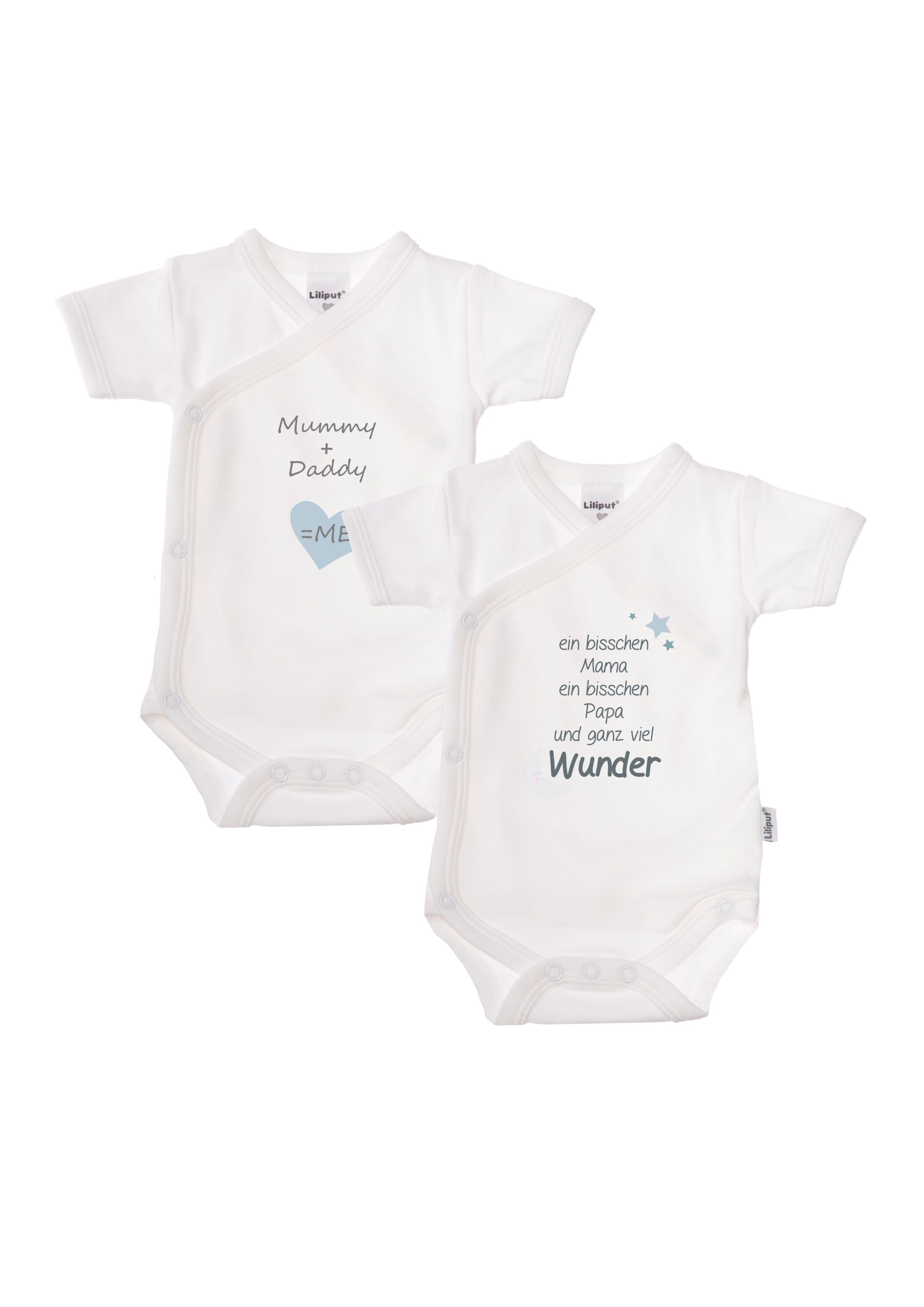 Liliput Wickelbody "Wunder" 2 Stk. mit praktischer Druckknopfleiste