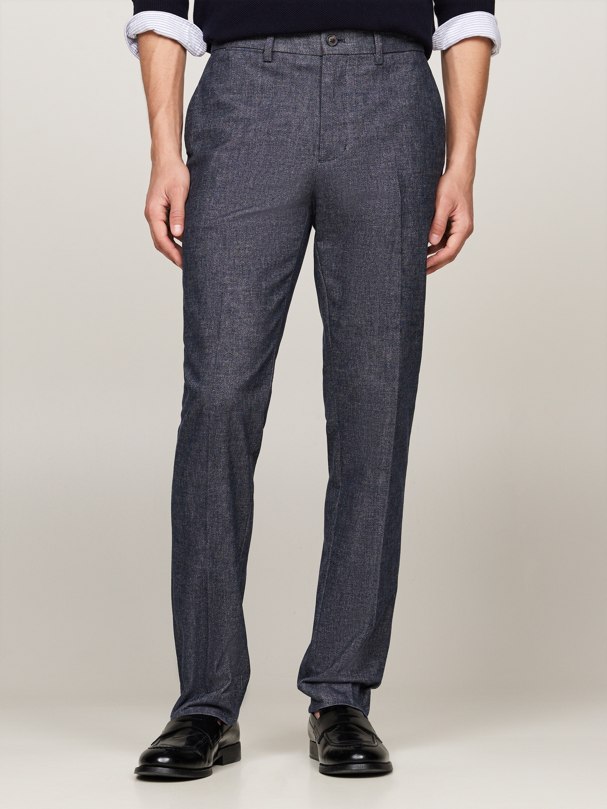 Tommy Hilfiger 5-Pocket-Hose "DC DENTON BRUSHED MARL", meliertes Design, mit Bügelfalten