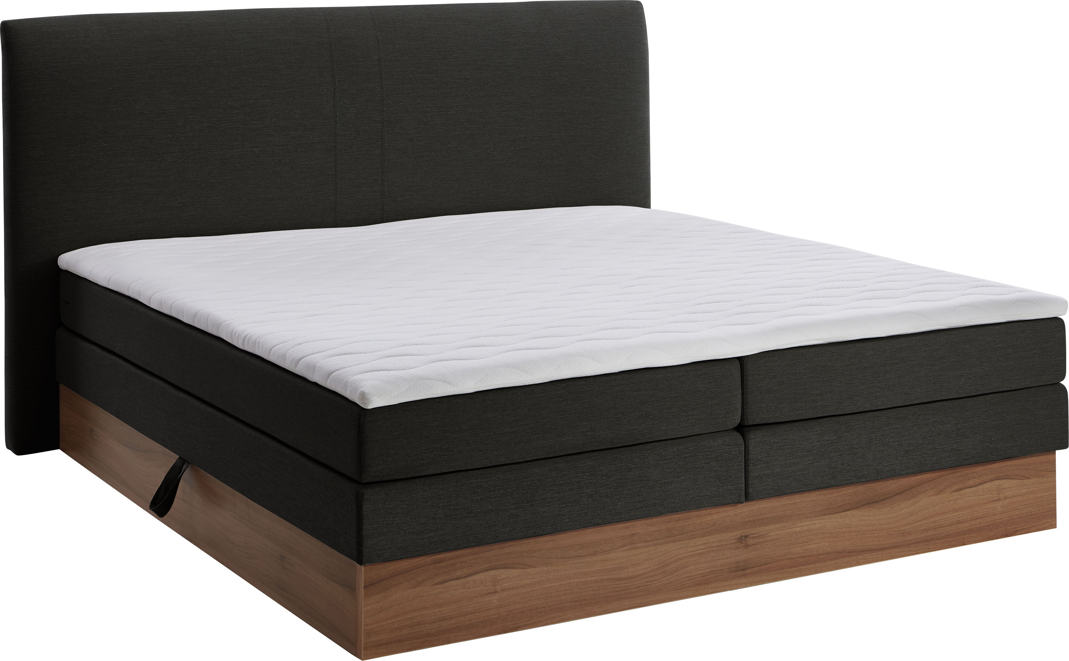 Thumbnail - Home affaire Boxspringbett "Blomen", mit Walnuss-Dekor, mit Bettkasten, verschiedene Härtegrade, mit Topper