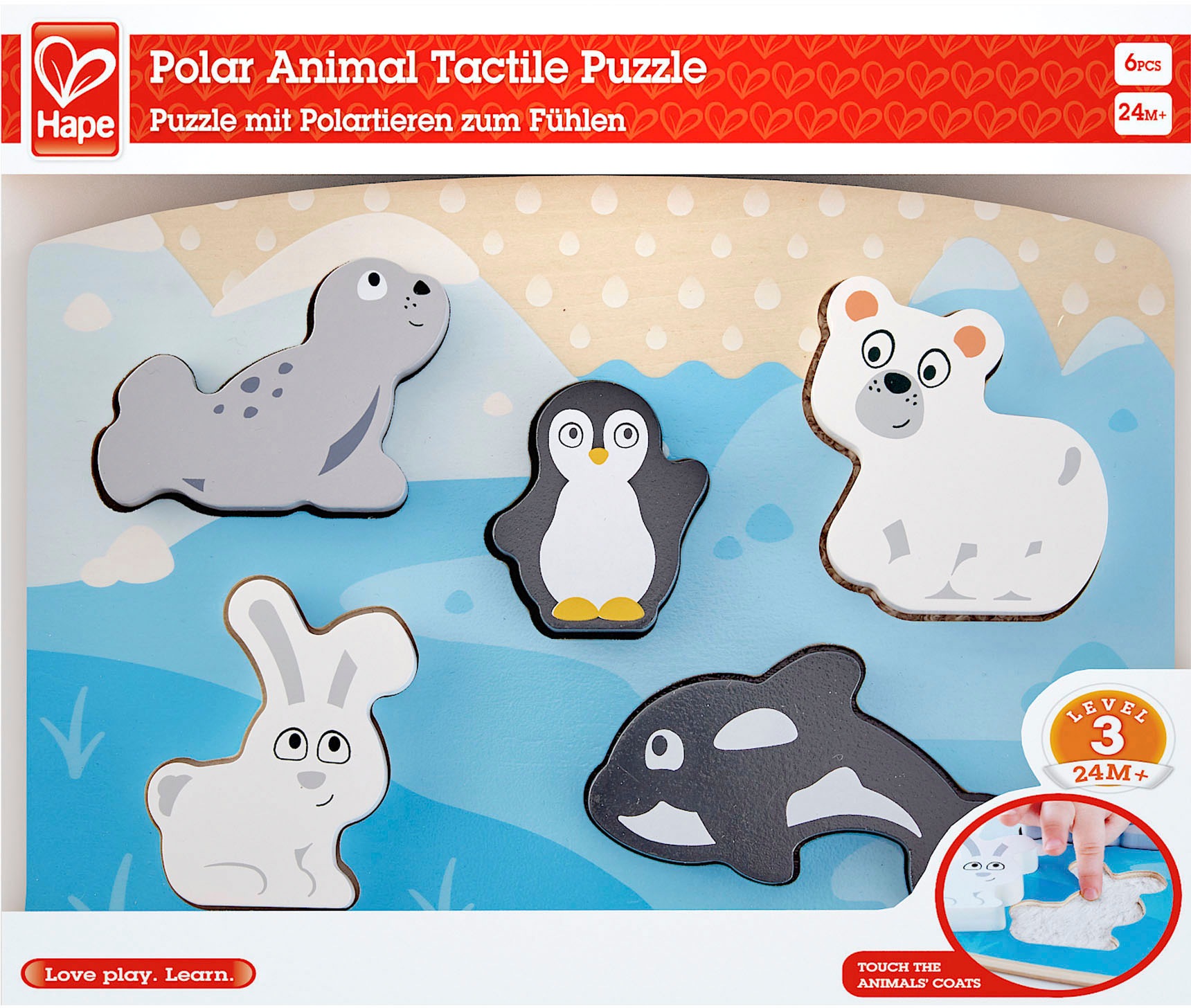 Hape Steckpuzzle »Polartiere Fühlpuzzle«