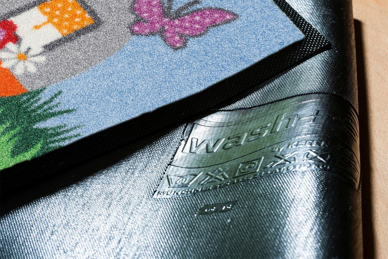 wash+dry by Kleen-Tex Fußmatte "Happy Camping" rechteckig 7 mm Höhe Schmutz günstig online kaufen