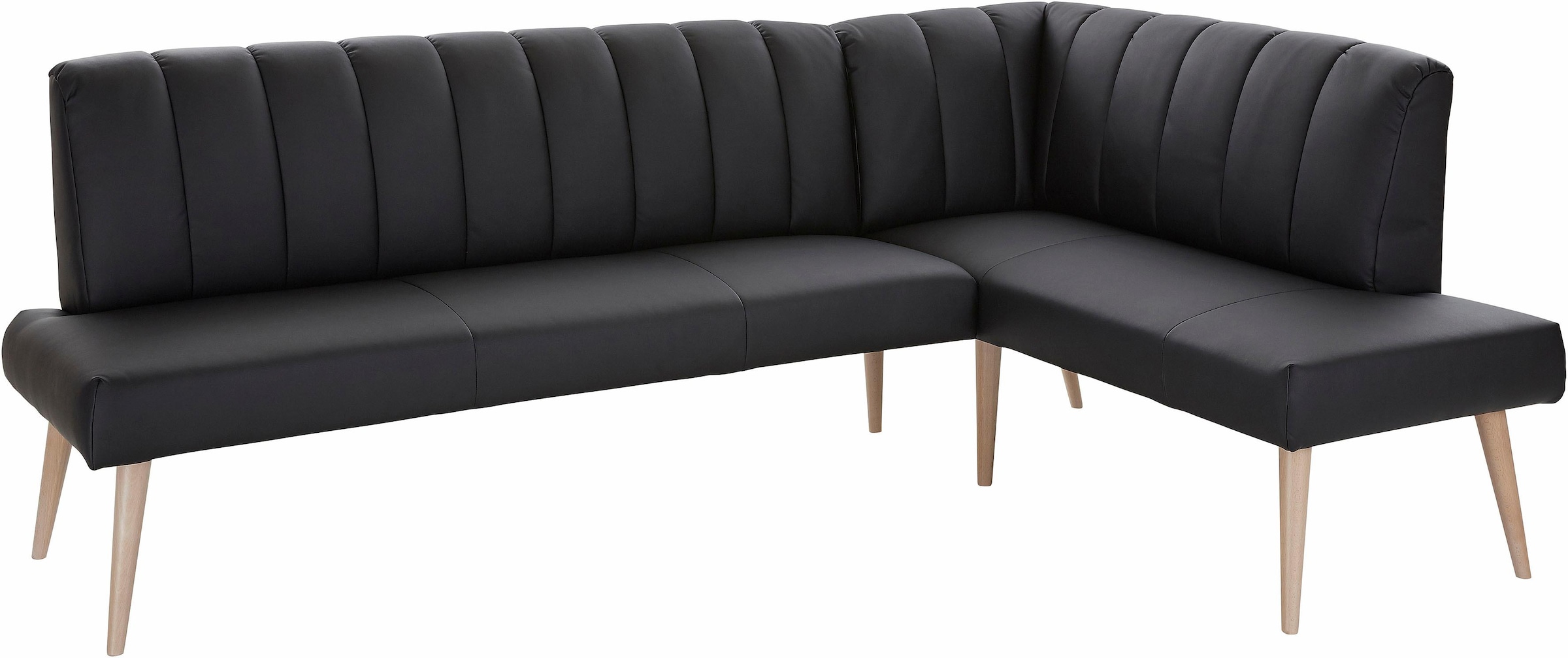 exxpo - sofa fashion Eckbank "Costa, moderne Rückensteppung, bequem und elegant, hoher Holzfuß", hochwertig verarbeitet,