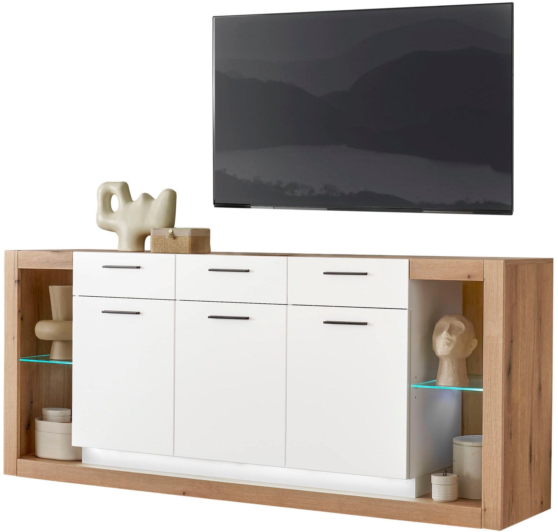 Home affaire Sideboard "Brixen, moderne Kommode, Stauraumelement in Eiche E günstig online kaufen