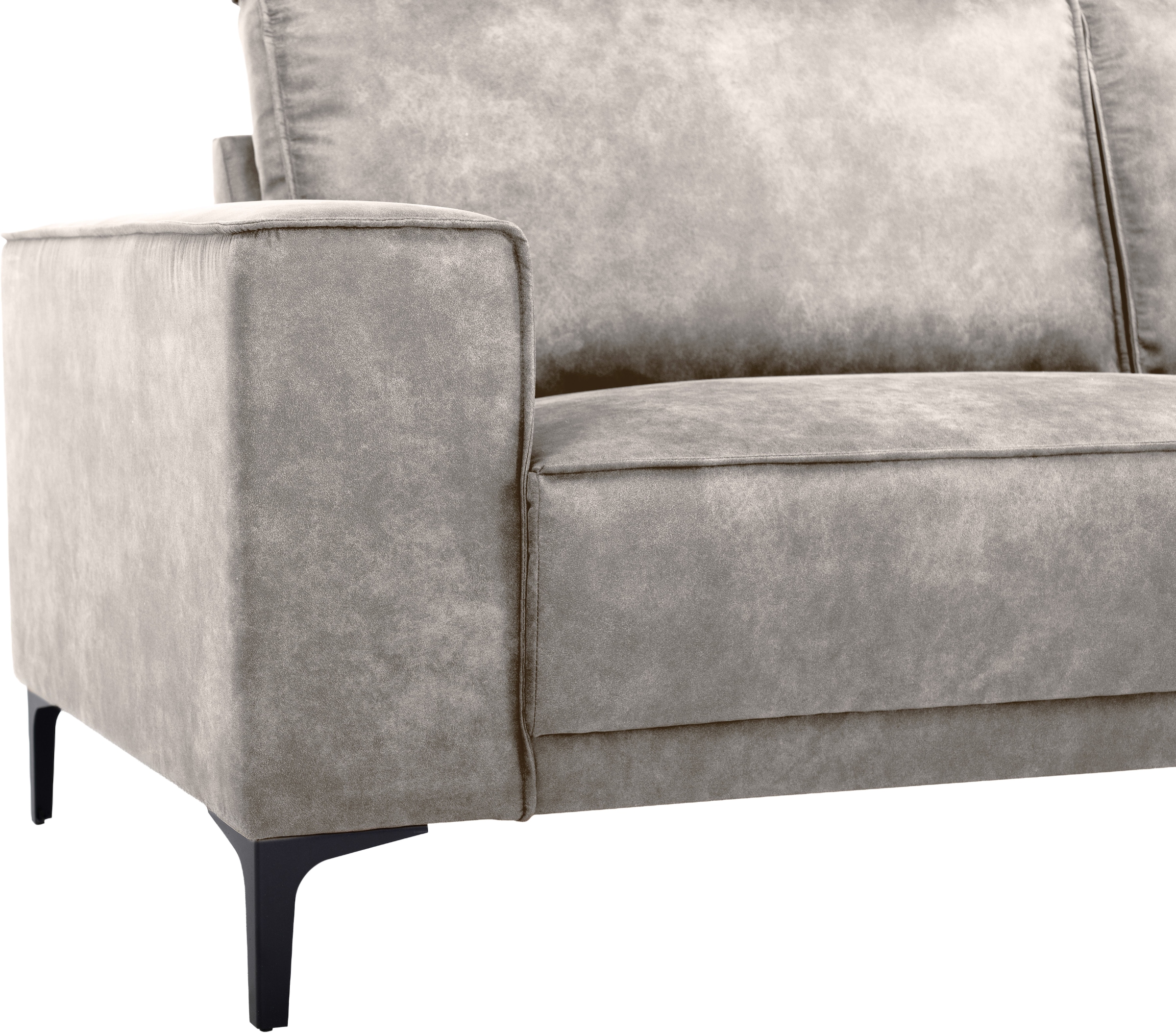 OTTO home 2-Sitzer »OLAND Luxus-Microfaser, Sofa, B: 164 cm, Skandi-Design« 164 cm, Wellenunterfederung, Skandi-Design, Metallfüße
