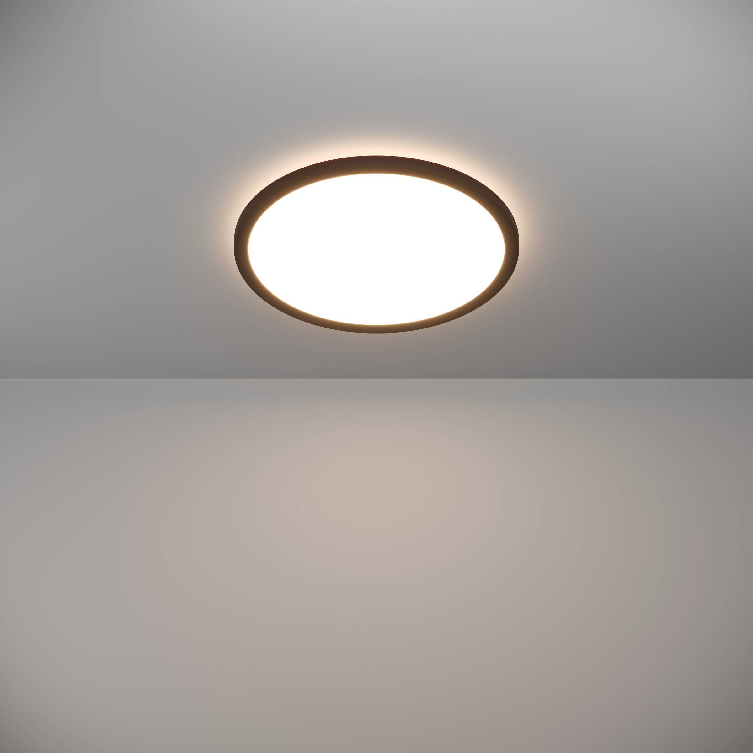 EGLO Deckenleuchte »Rovito Deckenlampe, Deckenbeleuchtung, Badlampe, Kunststoff, IP44« LED-Modul 1 Stk. Kaltweiß | Neutralweiß | Warmweiß Wand-/Deckenleuchte - H3 x Ø38,9 cm - schwarz - 18,5W inkl.