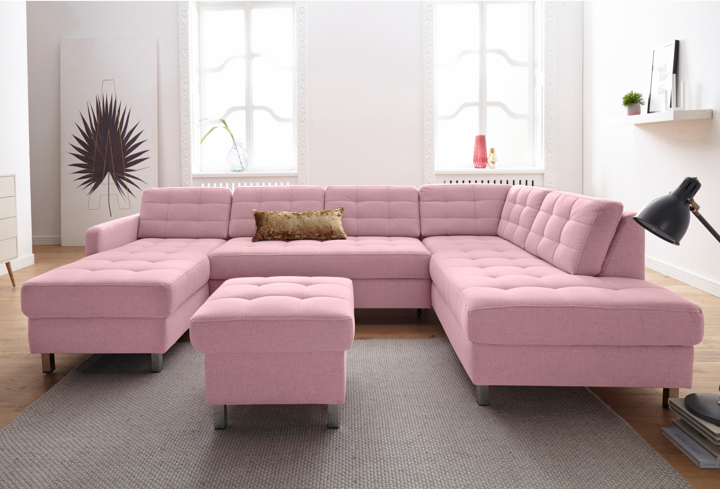 sit&more Wohnlandschaft "Picasso U-Form" wahlweise mit Schlaffunktion und Bettkasten