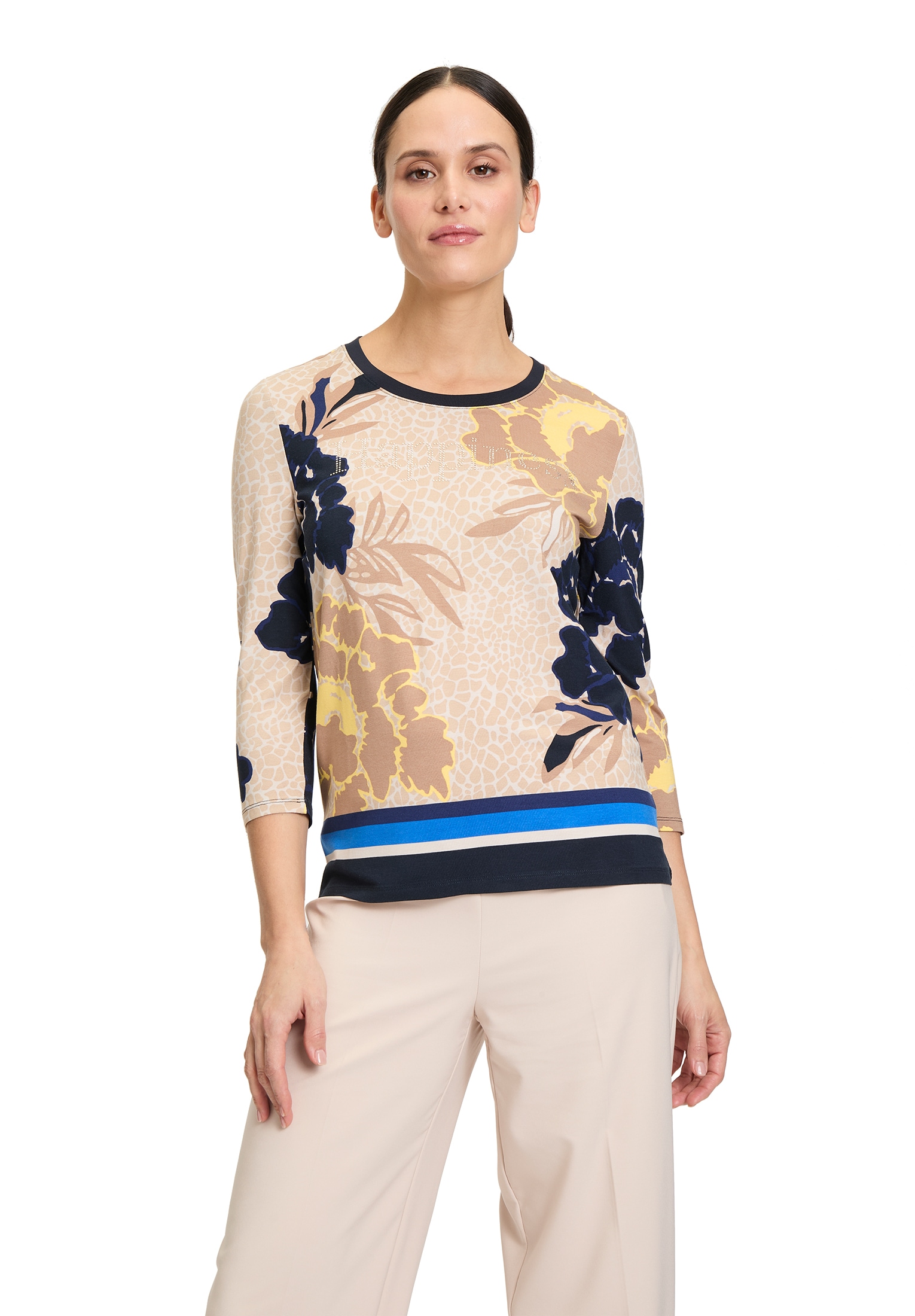 Betty Barclay 3/4-Arm-Shirt »Betty Barclay Ringelshirt mit Rippbündchen«, (1 tlg.), Glitzersteine