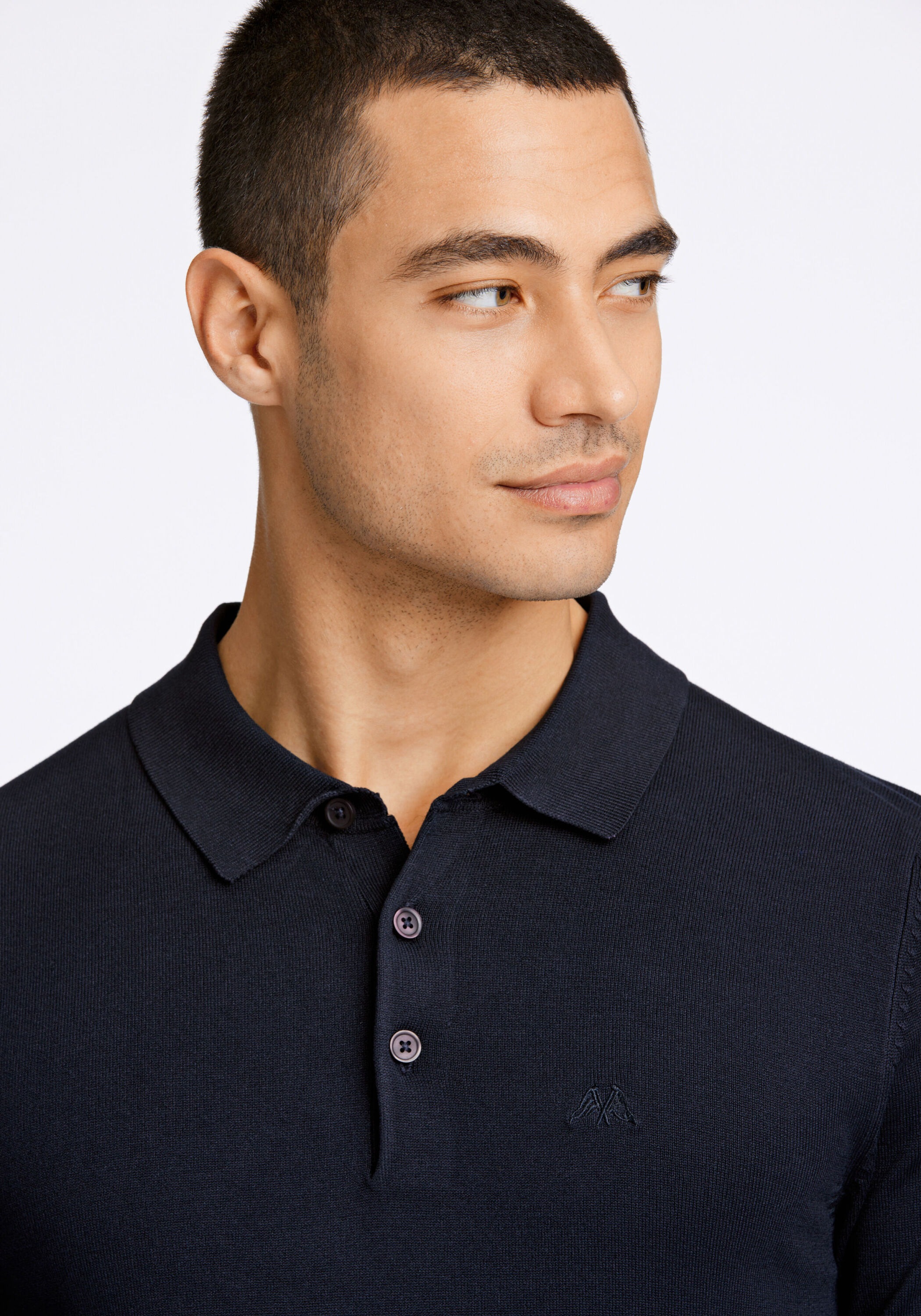 Poloshirt LINDBERGH "Strickpullover Slim Fit", Herren, Gr. L, navy, Obermaterial: 80% Viskose, 20% Nylon, unifarben, schmal, V-Ausschnitt, Shirts 2
