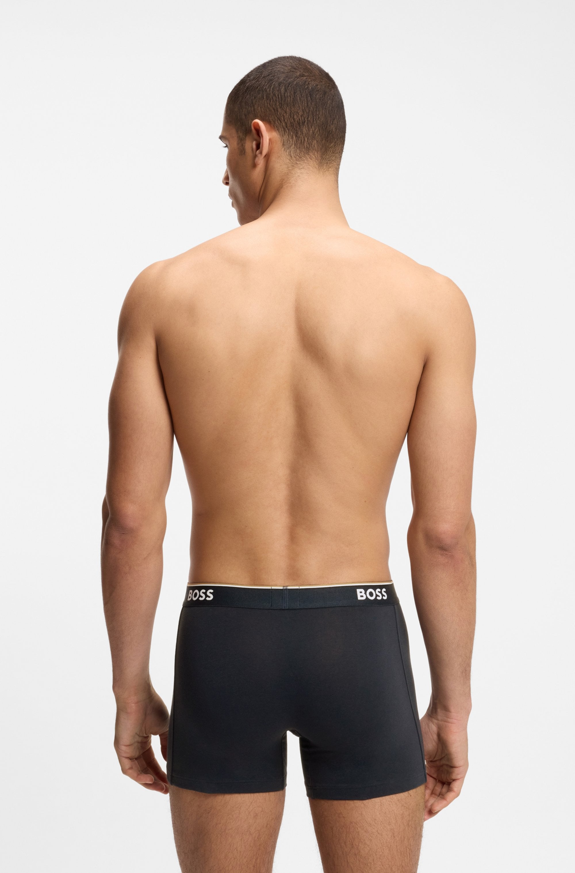 BOSS Boxershorts Packung, 3 Stk. aus bequemer Stretch-Baumwolle, körpernah, mittlere Bundhöhe