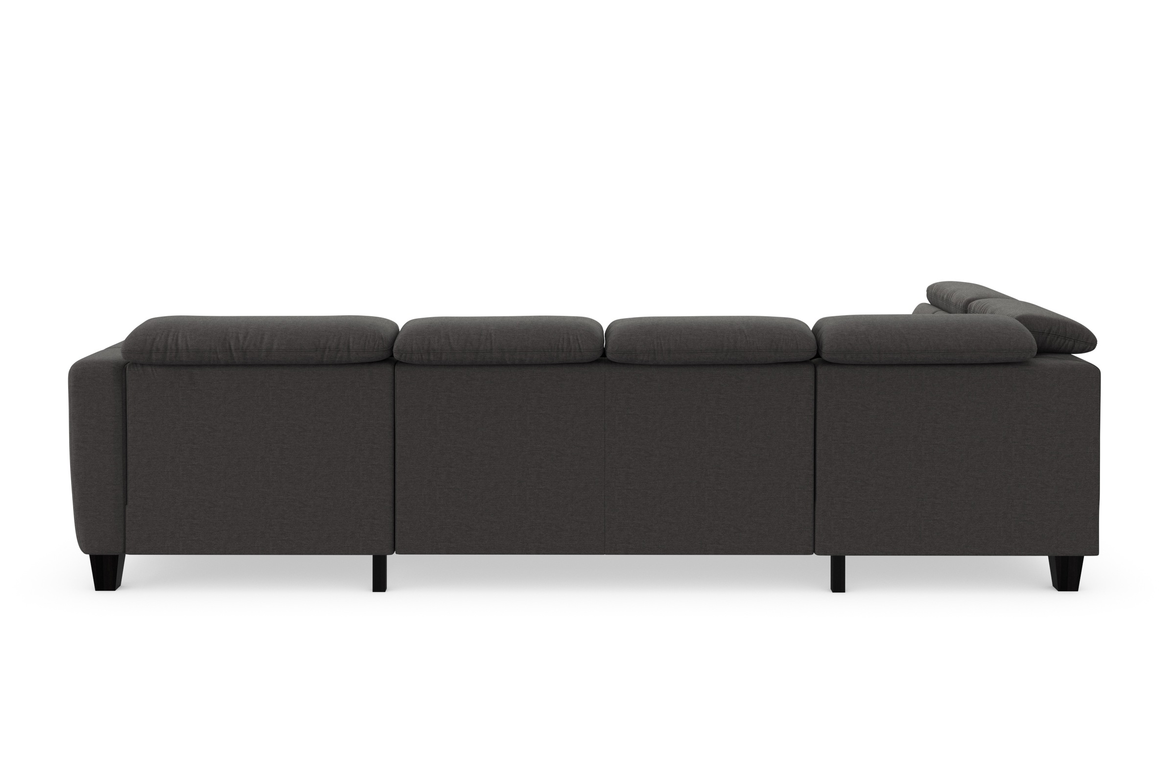 Wohnlandschaft SIT & MORE "Belluci U-Form", grau (fango), B:321cm H:85cm T:195cm, Sofas, Wohnlandschaft, Kopfteilverstellung und Federkern, wahlweise mit Bettfunktion 6