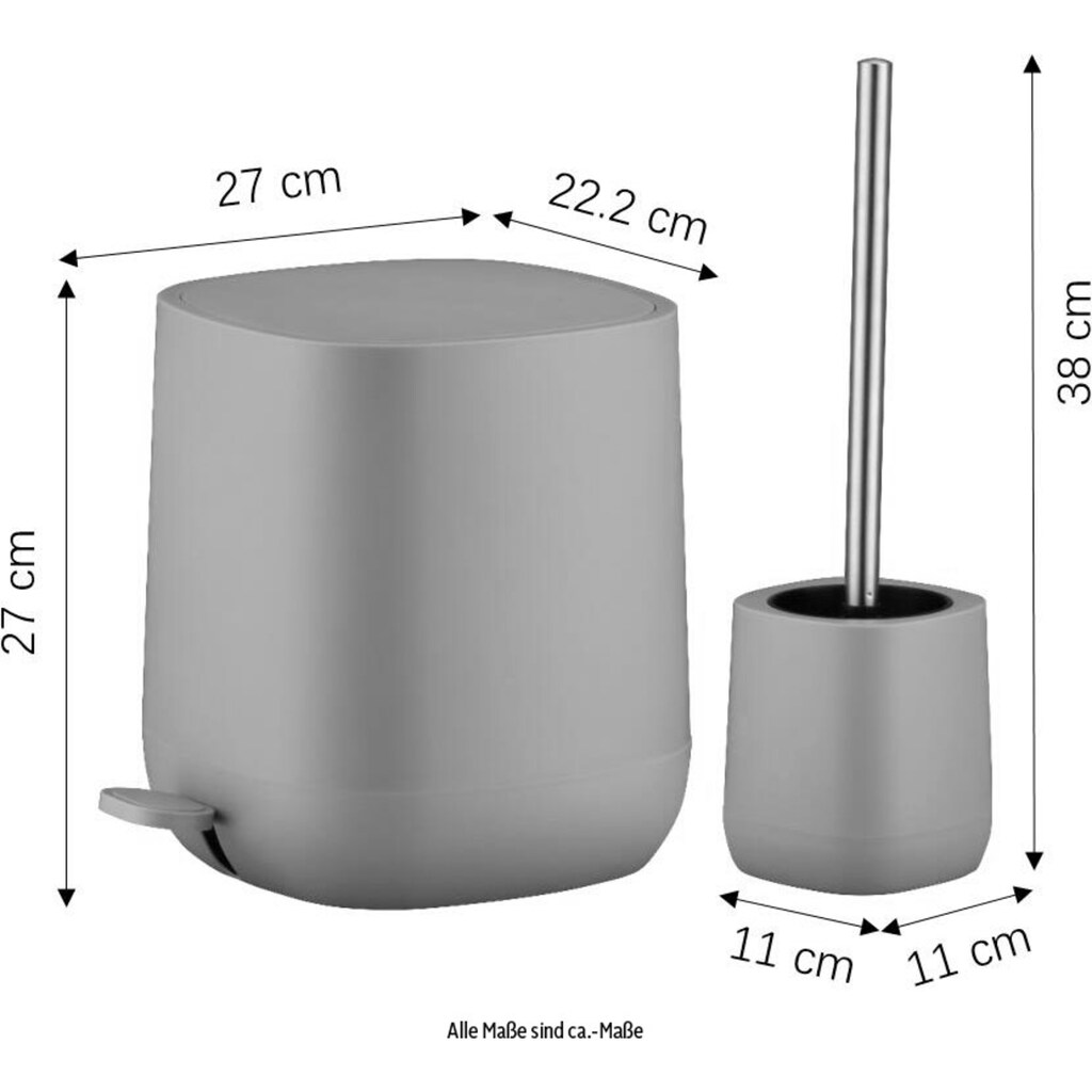 welltime Badaccessoire-Set 2-teilig, Mülleimer und WC-Bürste