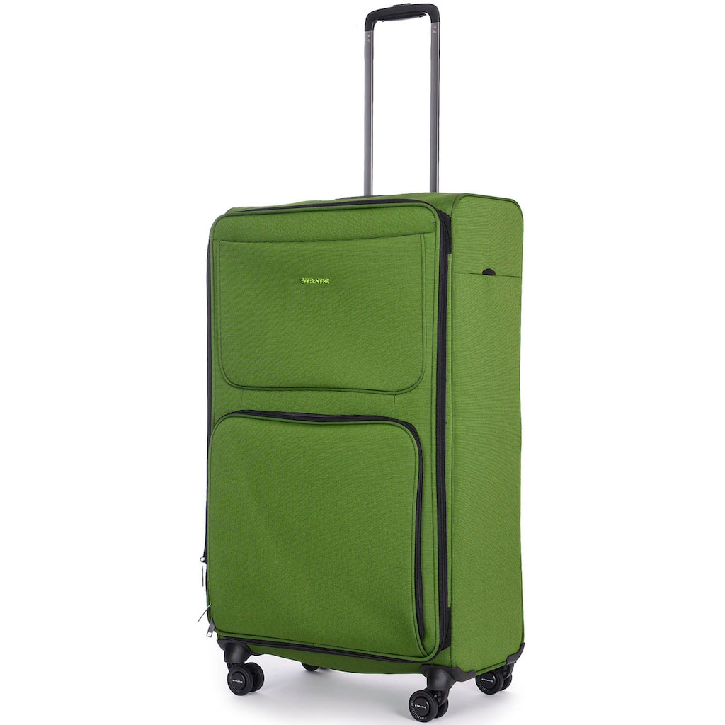 Stratic Weichgepäck-Trolley »Bendigo Light + L, green«, 4 Rollen, Reisekoffer großer Koffer Aufgabegepäck TSA-Zahlenschloss