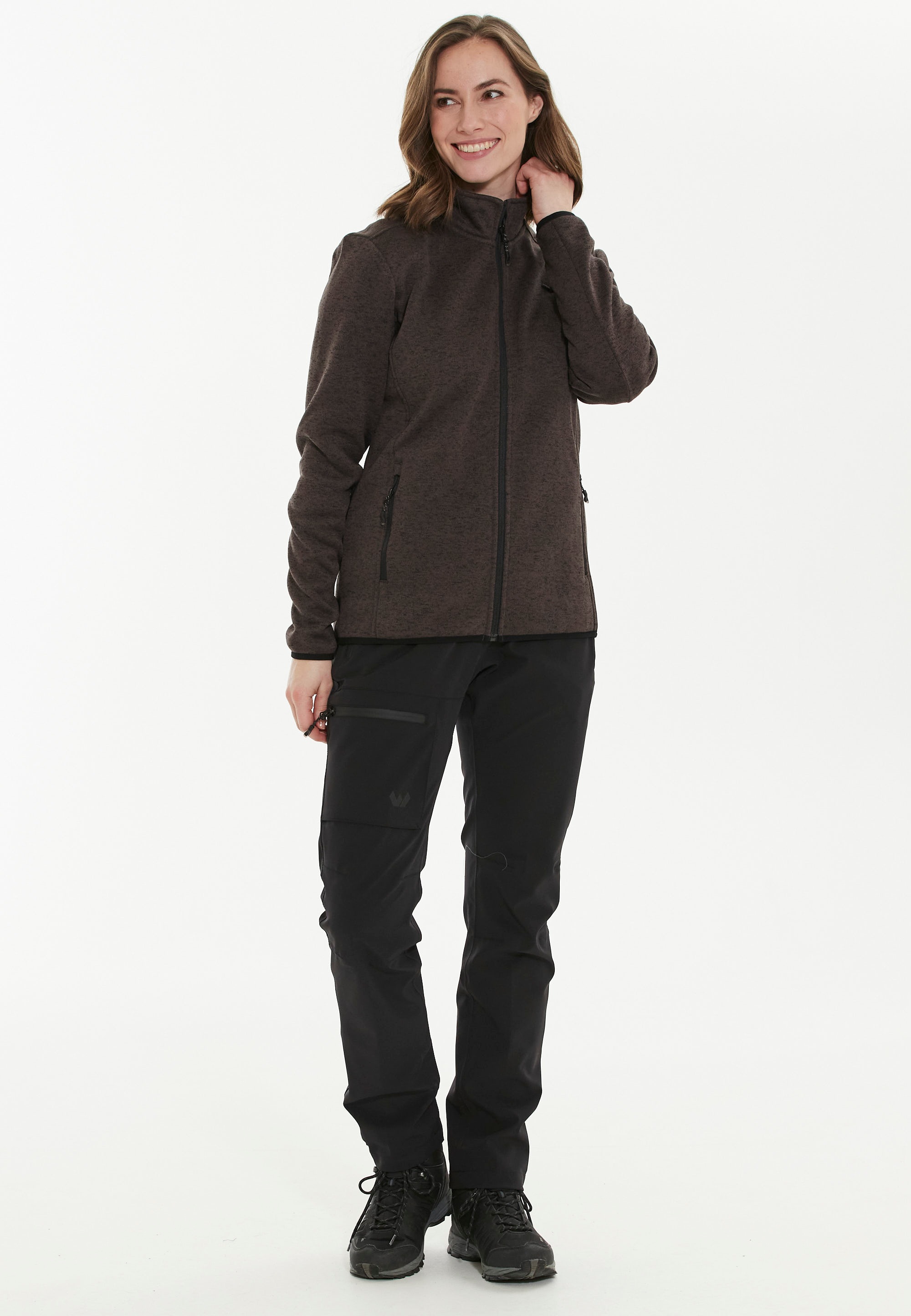 WHISTLER Fleecejacke »Maleo W«, bestellen Wollstrick-Look sportlichen | im BAUR