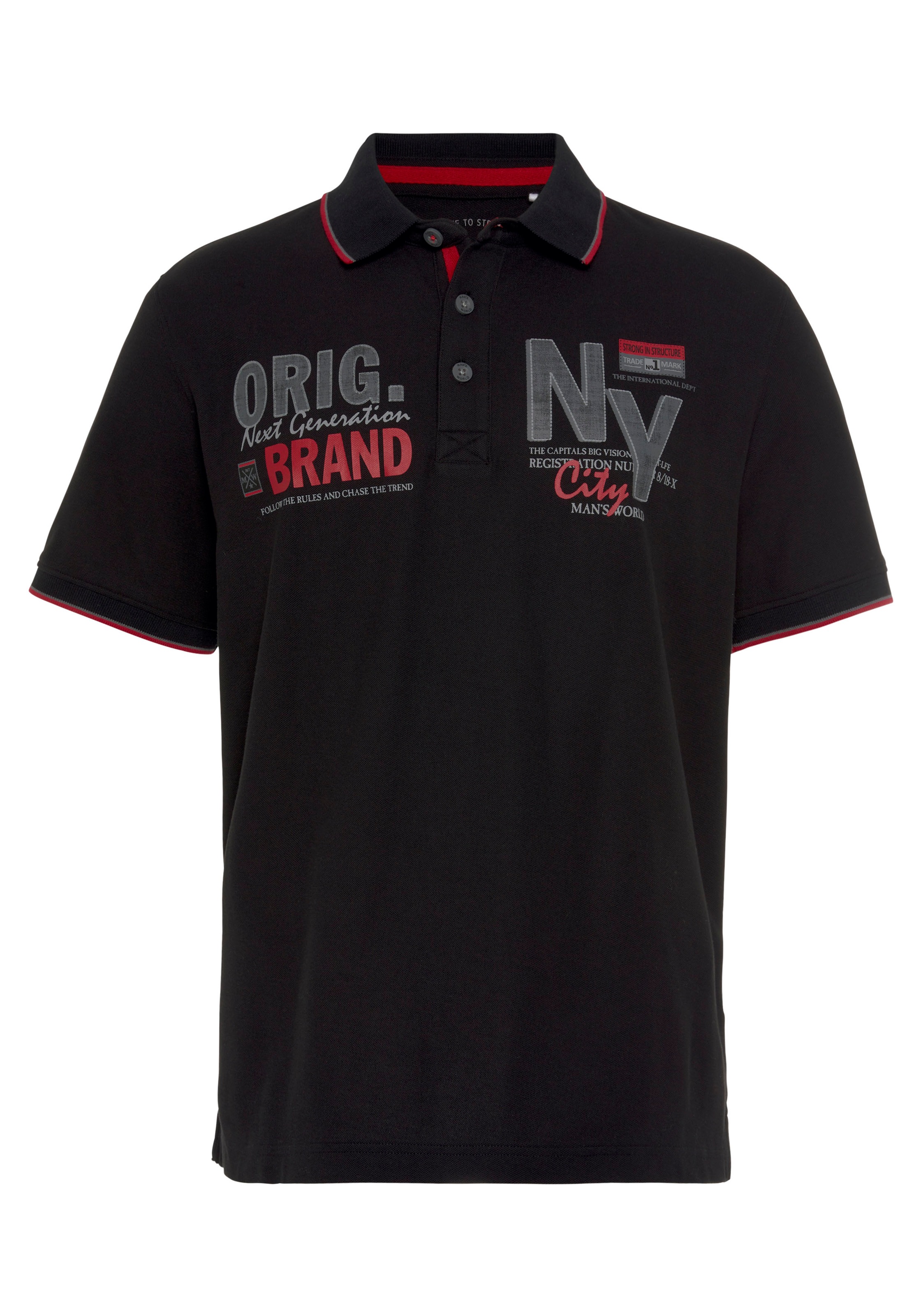 Man's World Poloshirt, Kurzarm, mit stilvollem Print, Polokragen