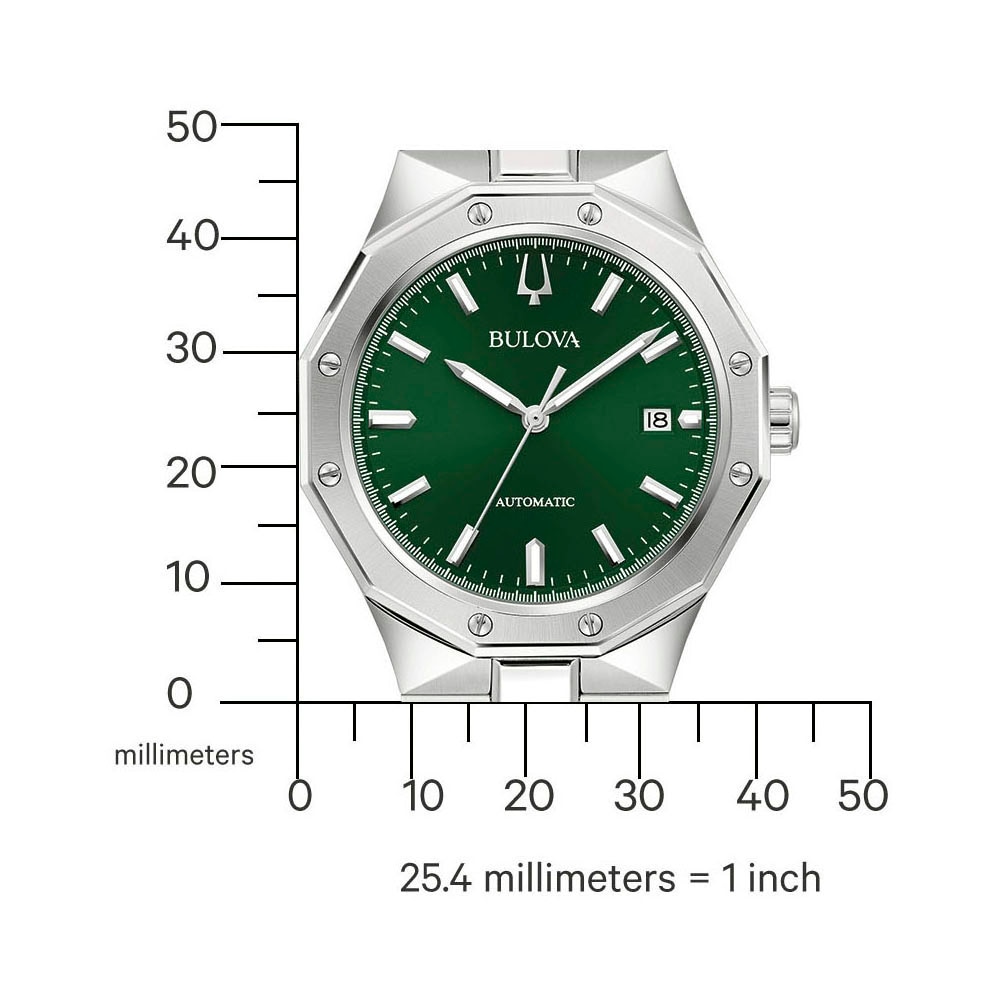 Bulova Automatikuhr, Armbanduhr, Herrenuhr, Mechanische Uhr, Edelstahlarmband, analog, Tag