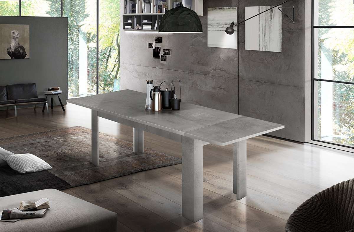 Esstisch HOME AFFAIRE "JESI", silber (silber beton matt, silber beton matt, silber beton matt), B:140cm H:75cm T:90cm, Tische, Esstisch 3