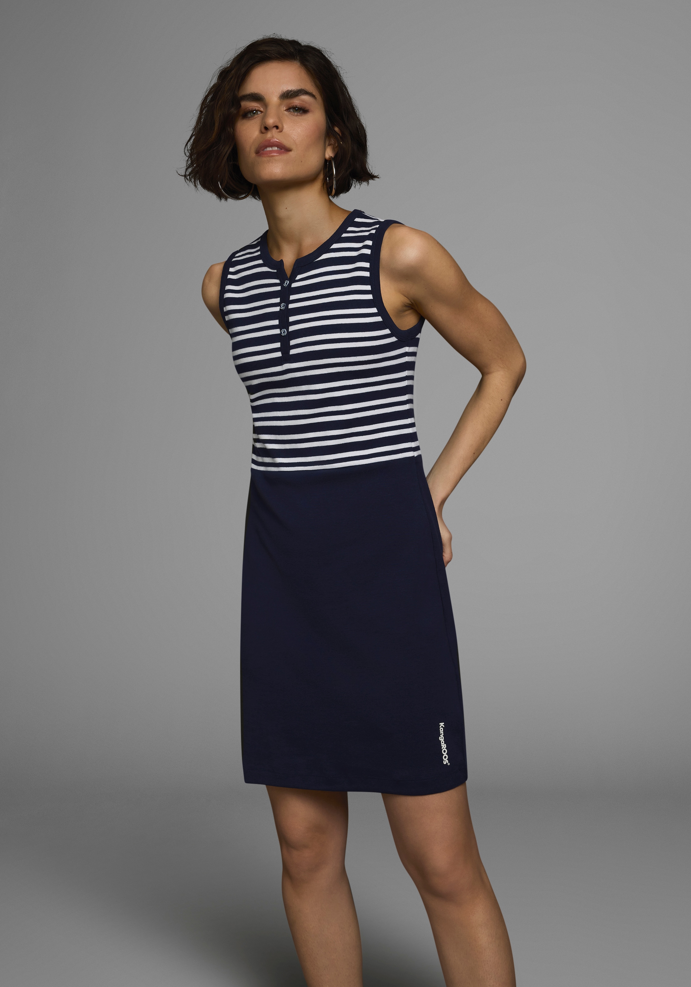 KangaROOS Sommerkleid, aus Rippware, Mini-Länge
